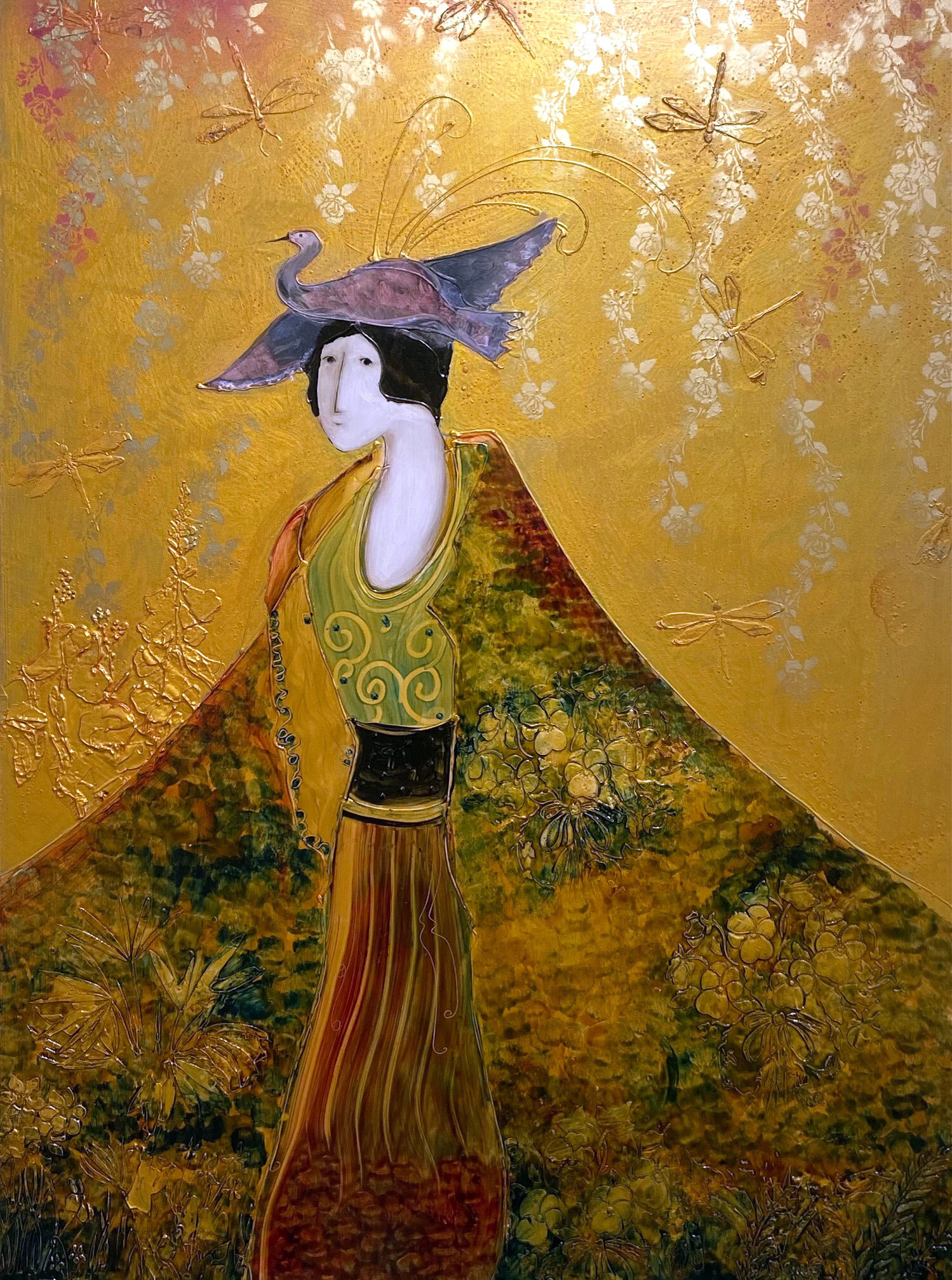 Lady in Bird Hat 48x36 $2600.jpg