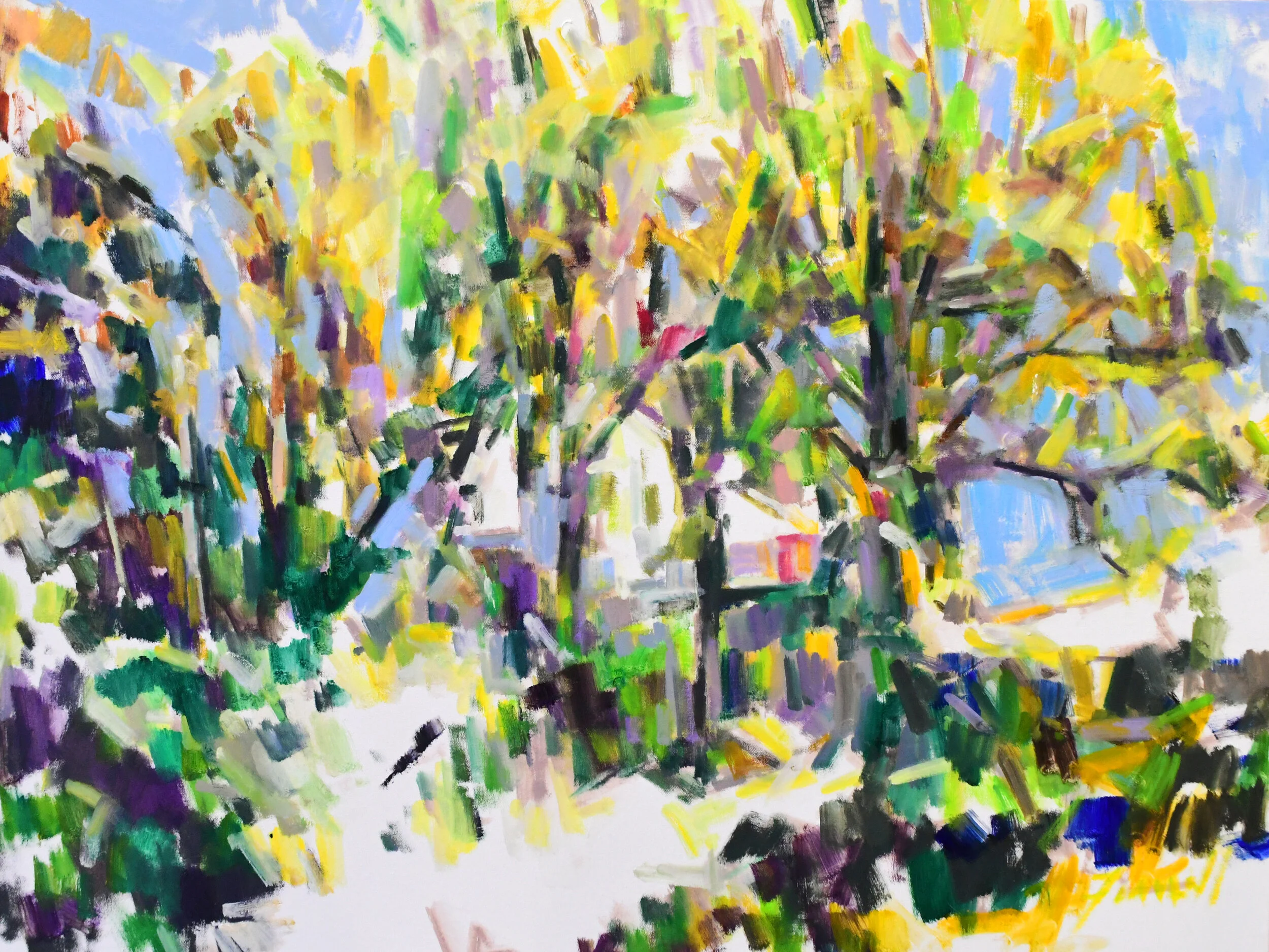 House at Flat Ridge with Trees III 30x40 $8000.JPG