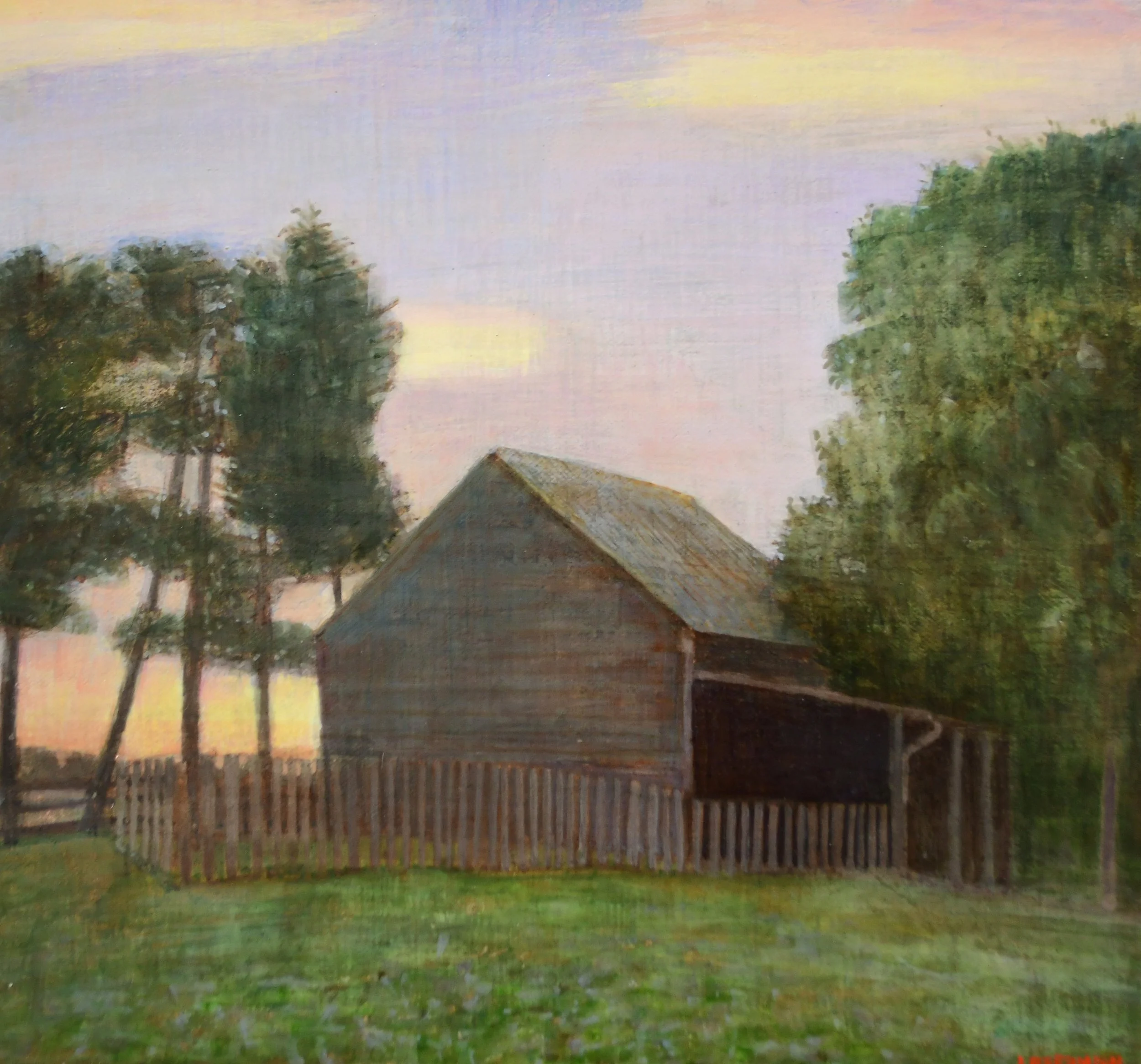 Spring Dawn, Barn & Field 11x13 $8500.JPG