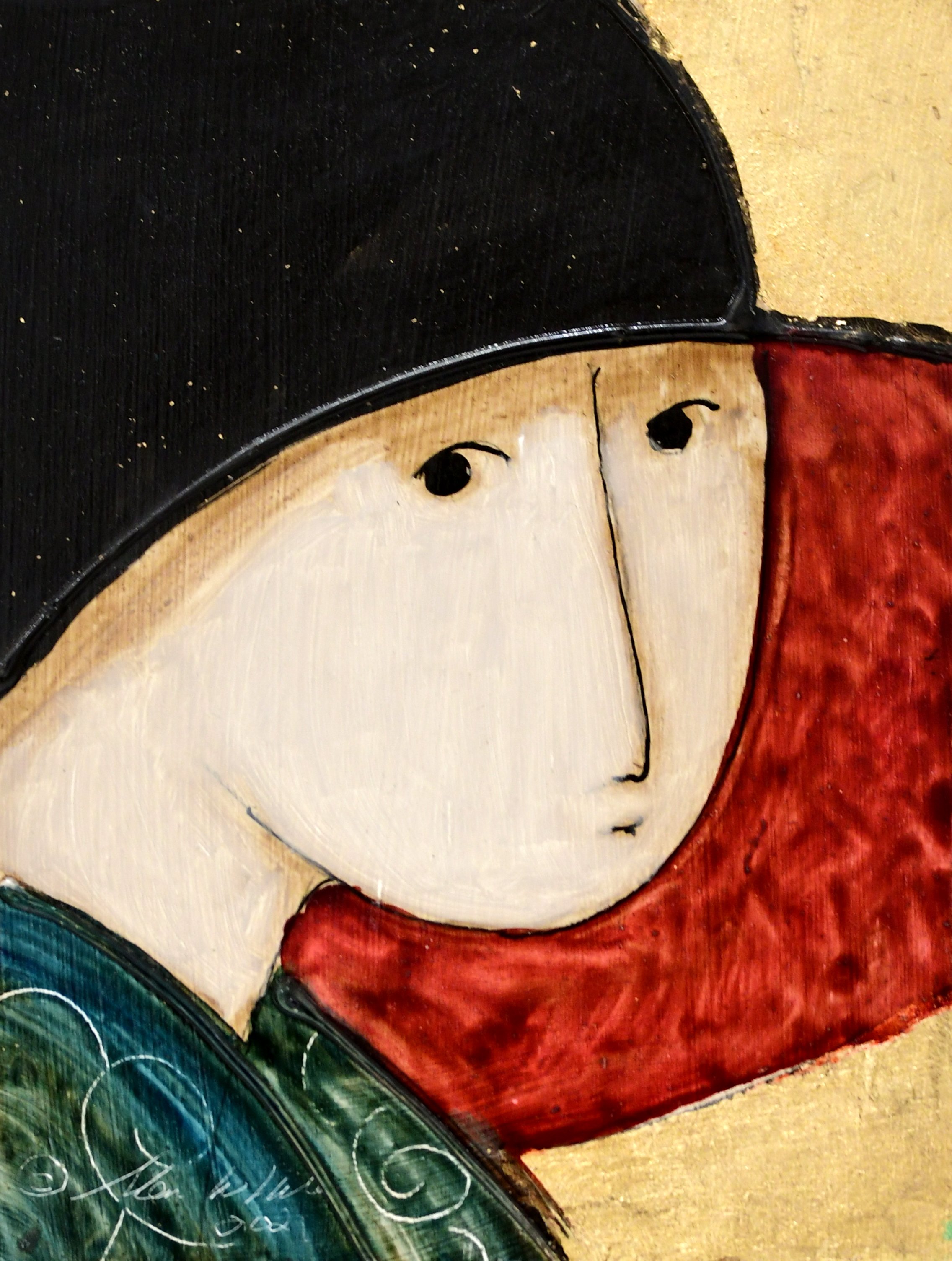 Lady in Green & Blue 8x6 $150.JPG