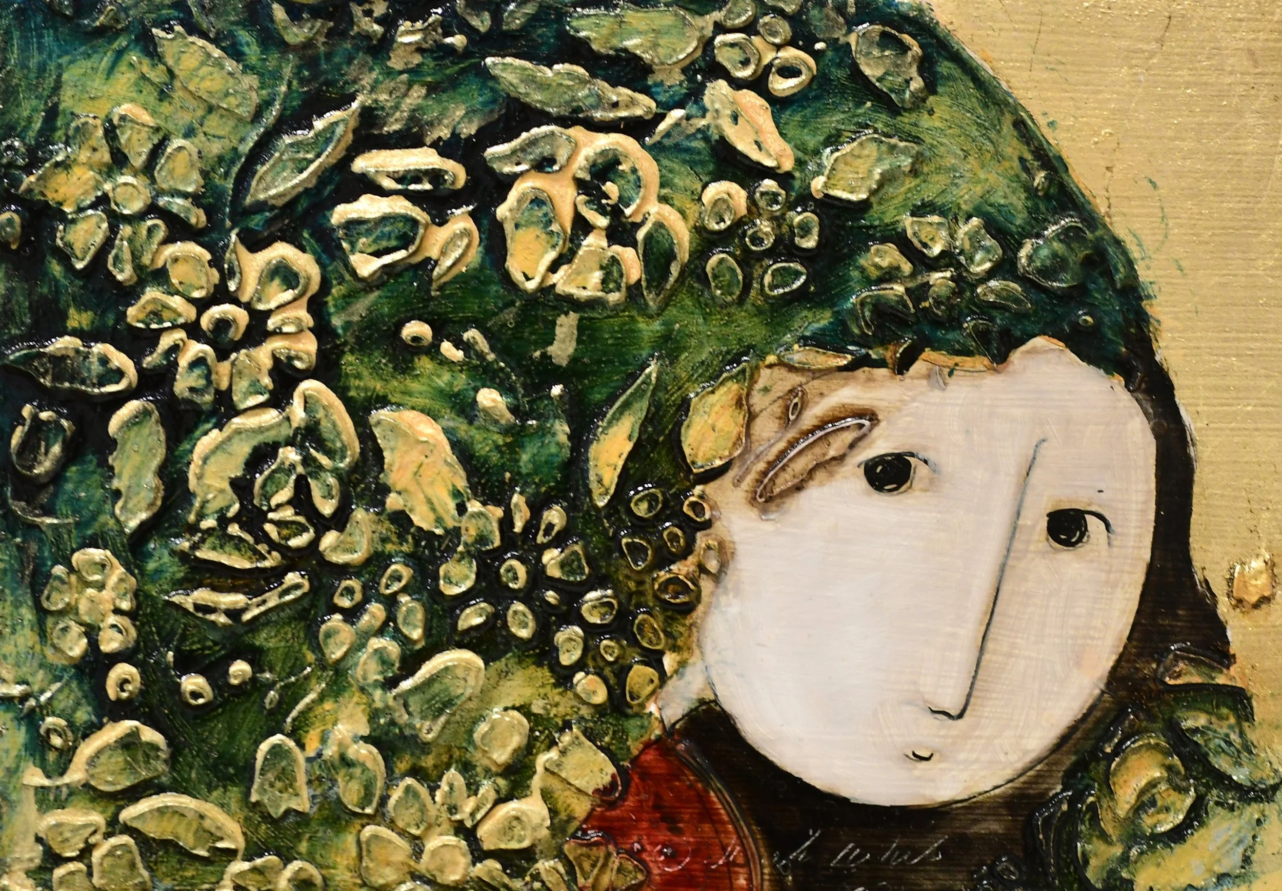 Lady in Green & Gold 6x8 $150.JPG