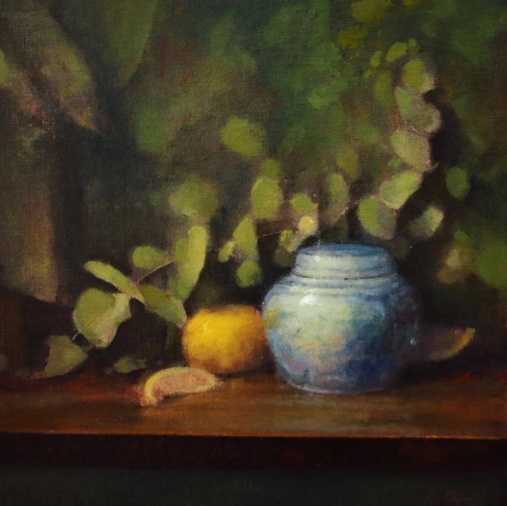 Lemons, Vase, & Leaves 15x15 $2500.JPG
