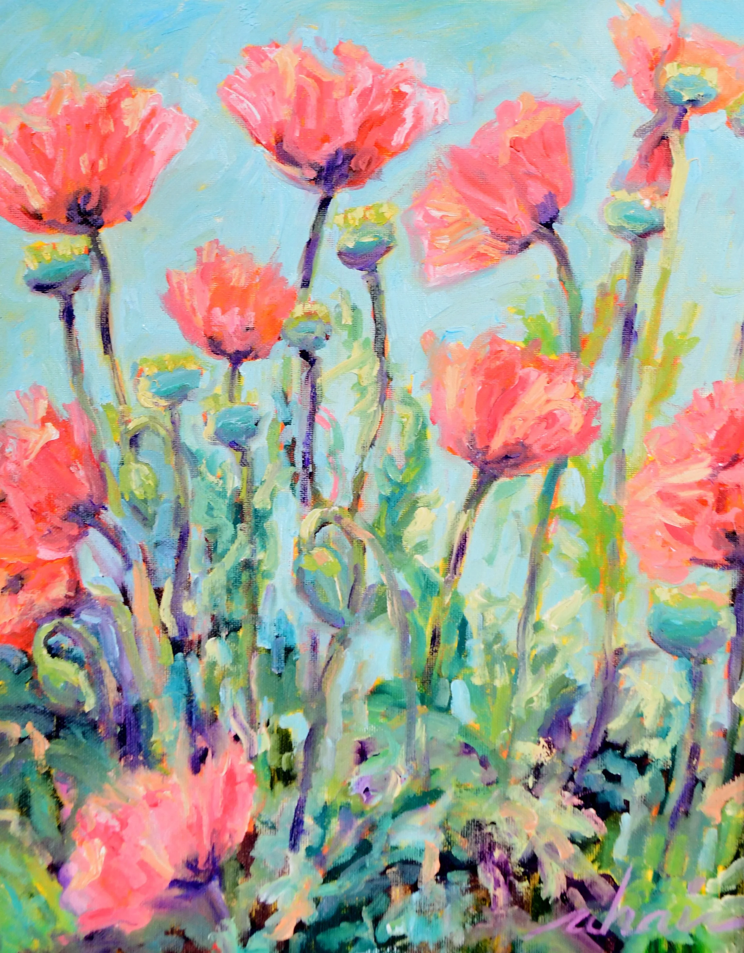 Coastal Poppies 14x11 $650.JPG