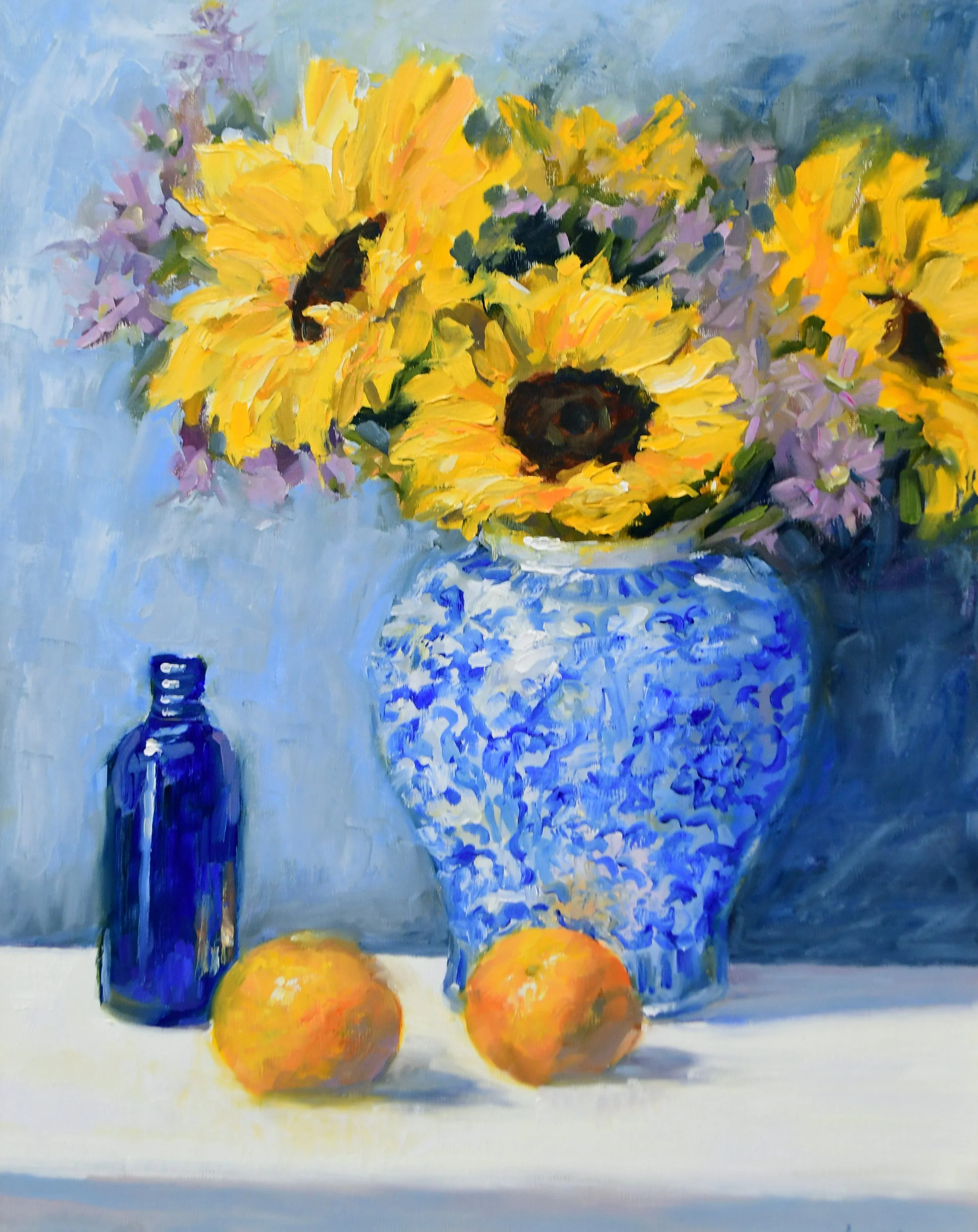 Sunflowers in Blue 20x16 $1200.JPG
