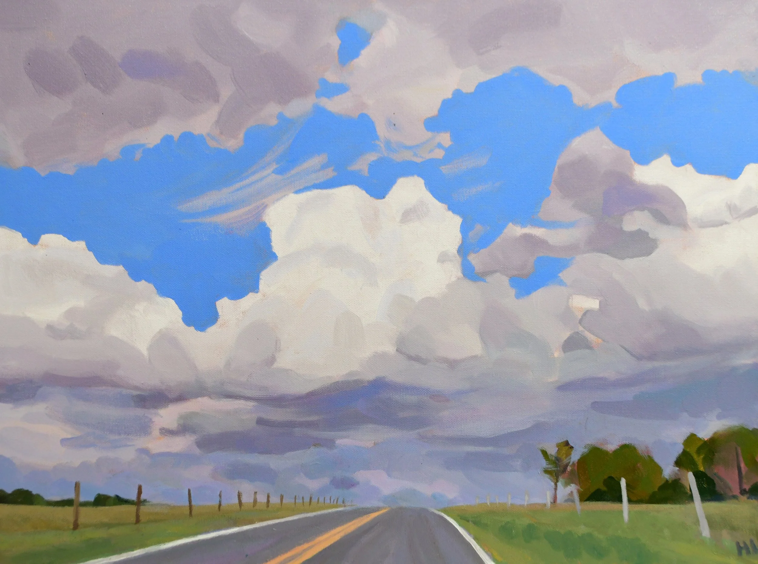 Driving on Hwy 62 18x24 $600.JPG
