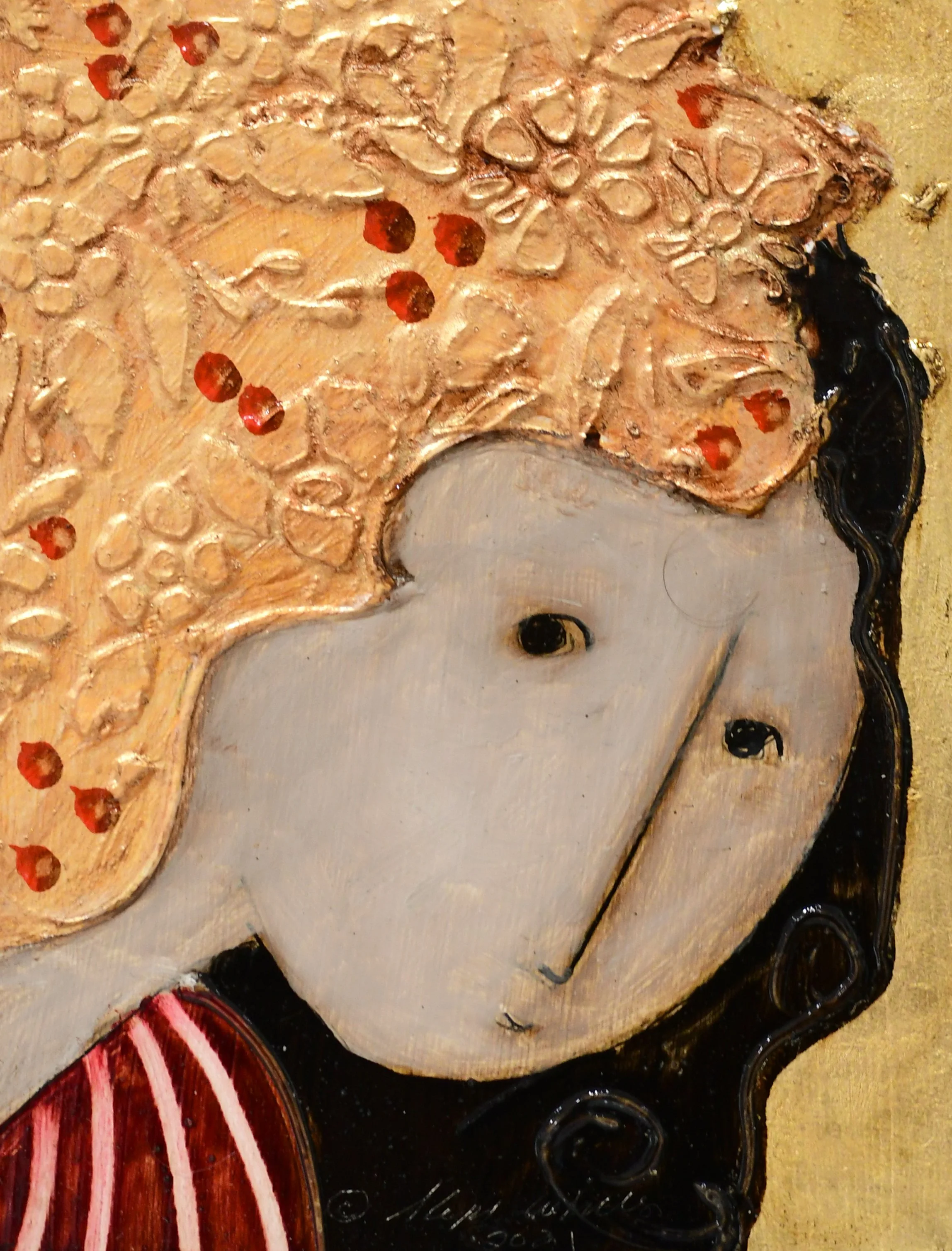 Lady in Gold & Red 8x6 $150.JPG
