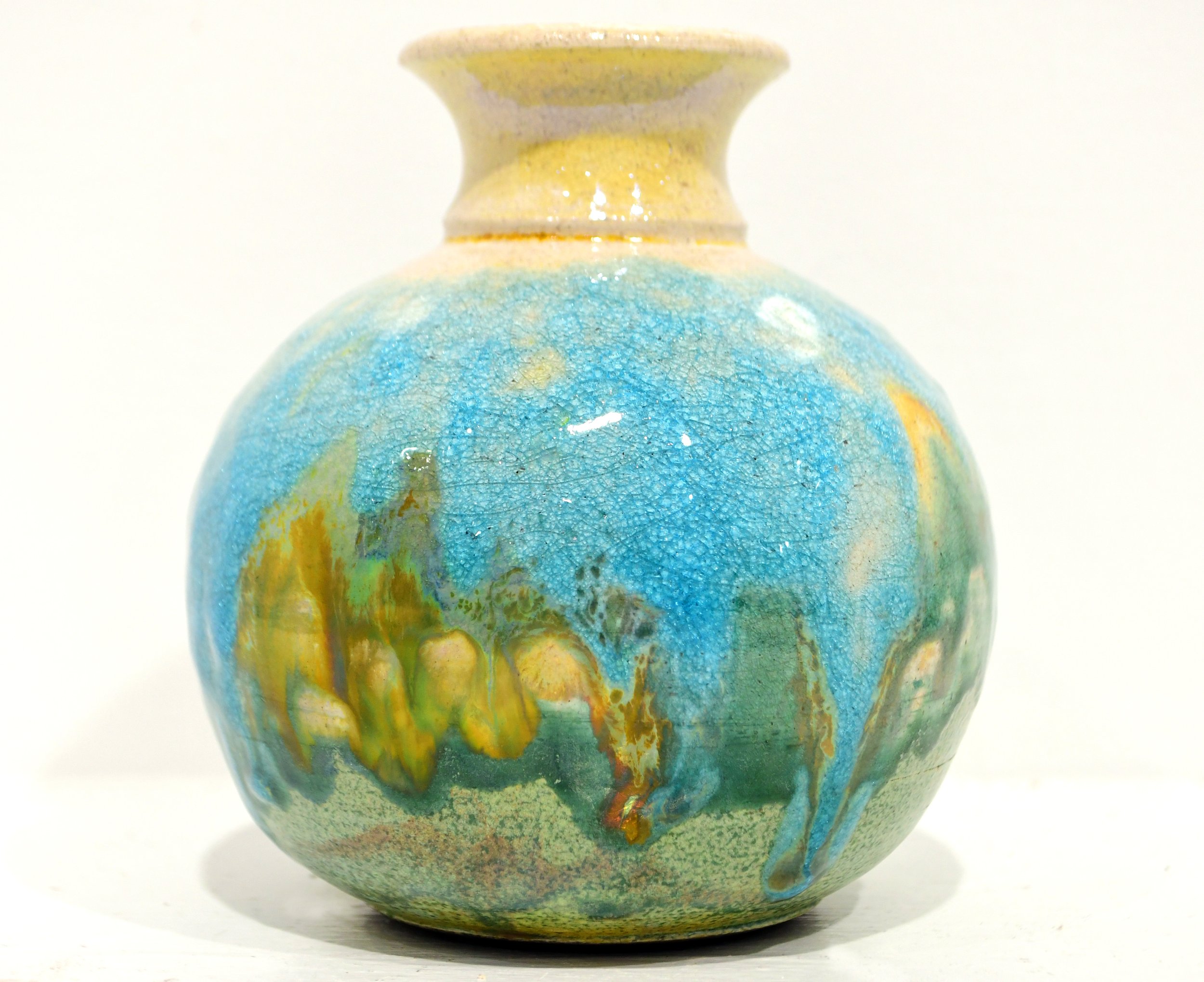Small Turquoise Vessel with Shift 5x4.4x4.5 $45.JPG