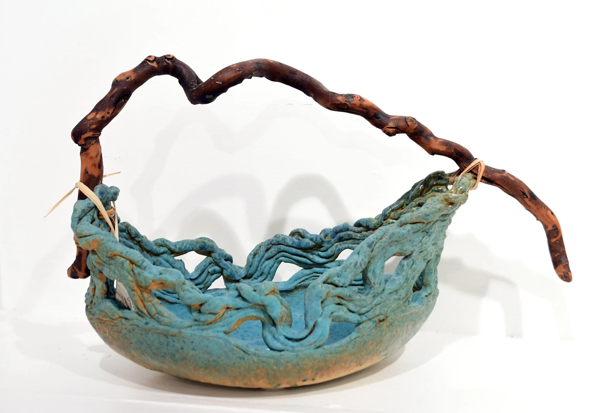 Textured Copper Patina with Twisted Vine 21x13x9 $340.JPG