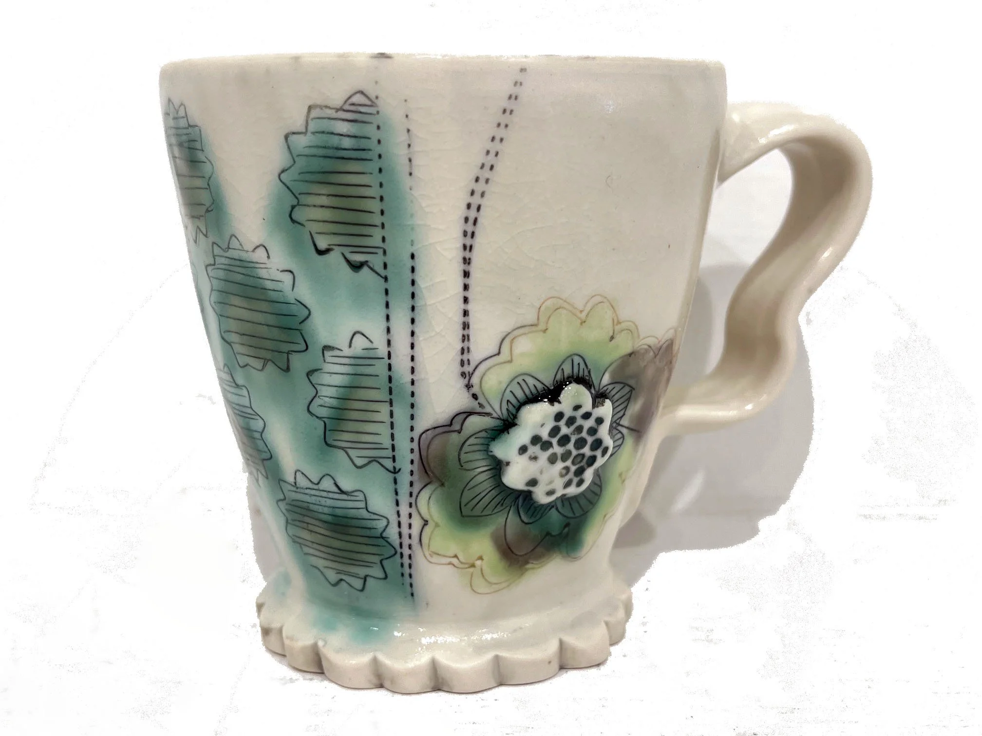 White Floral Mug