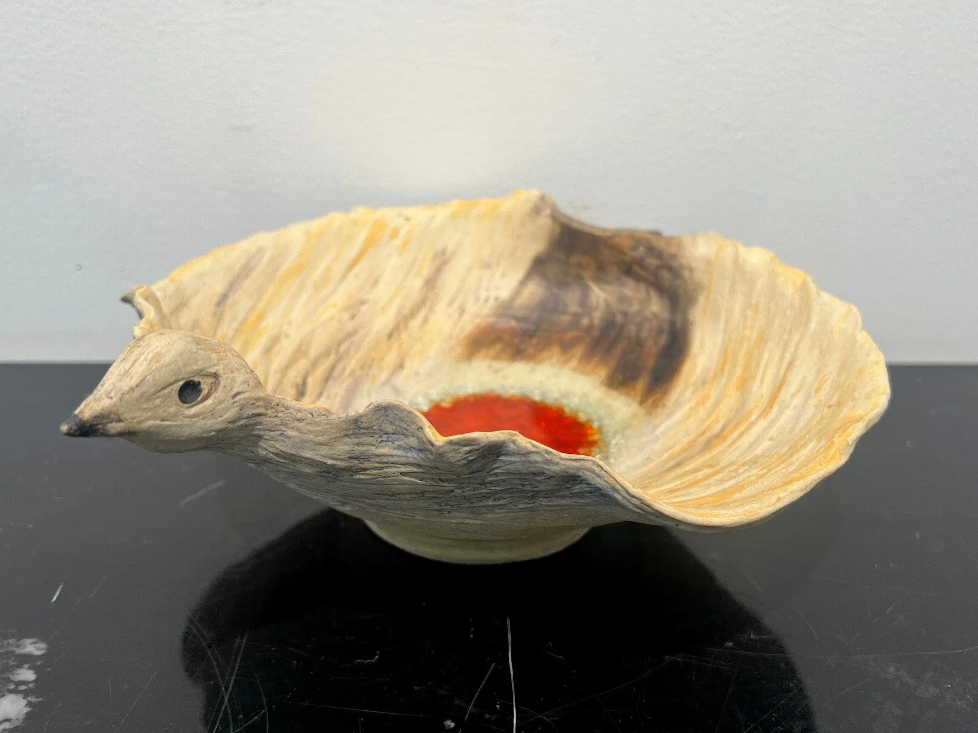 Large Orange Bird Bowl