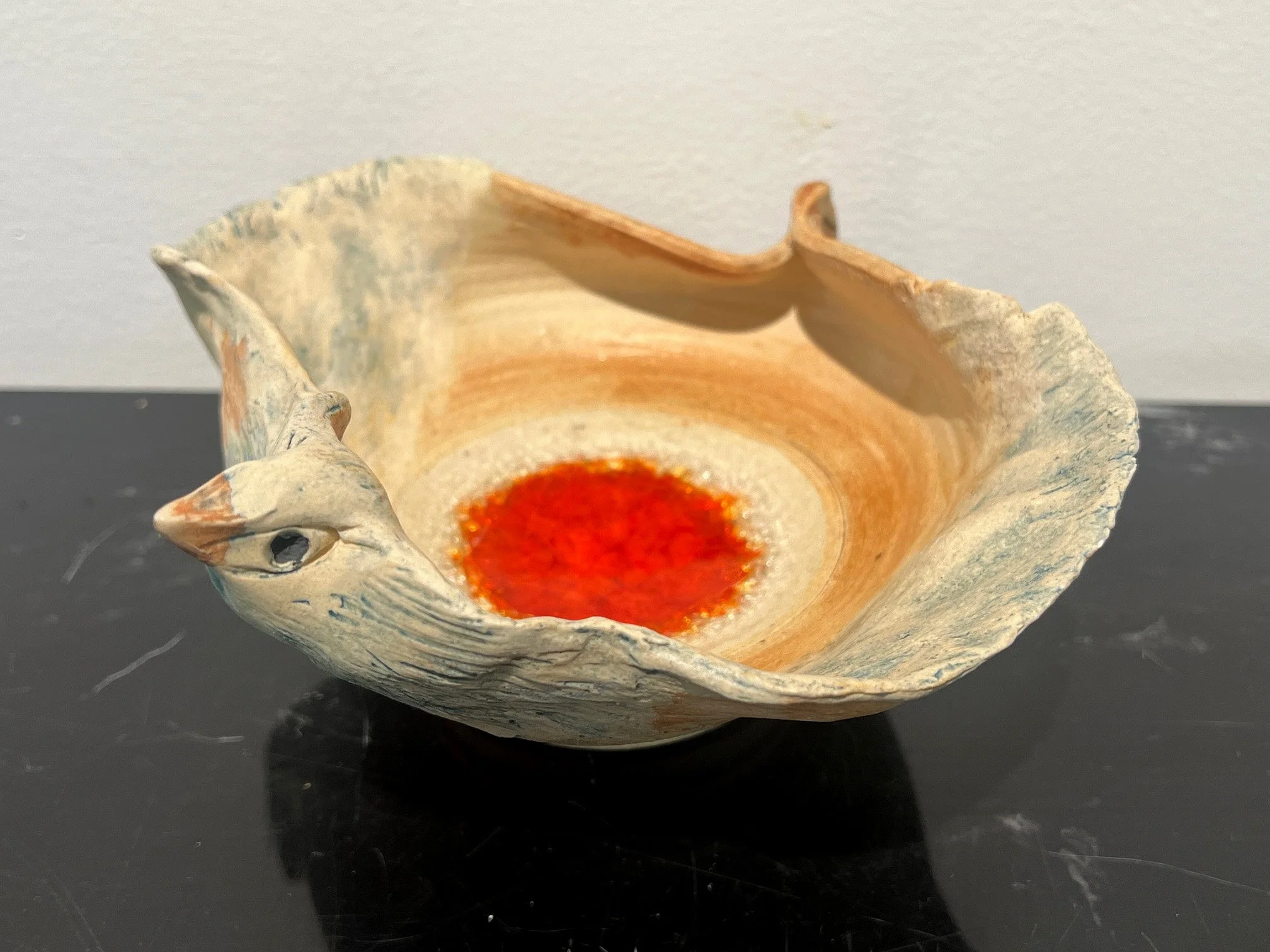 Small Orange Bird Bowl