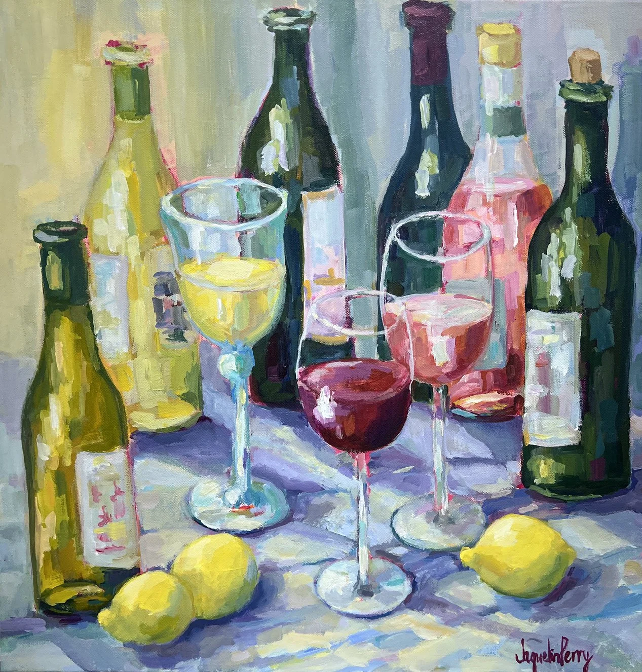 Wine Bottles & Lemons
