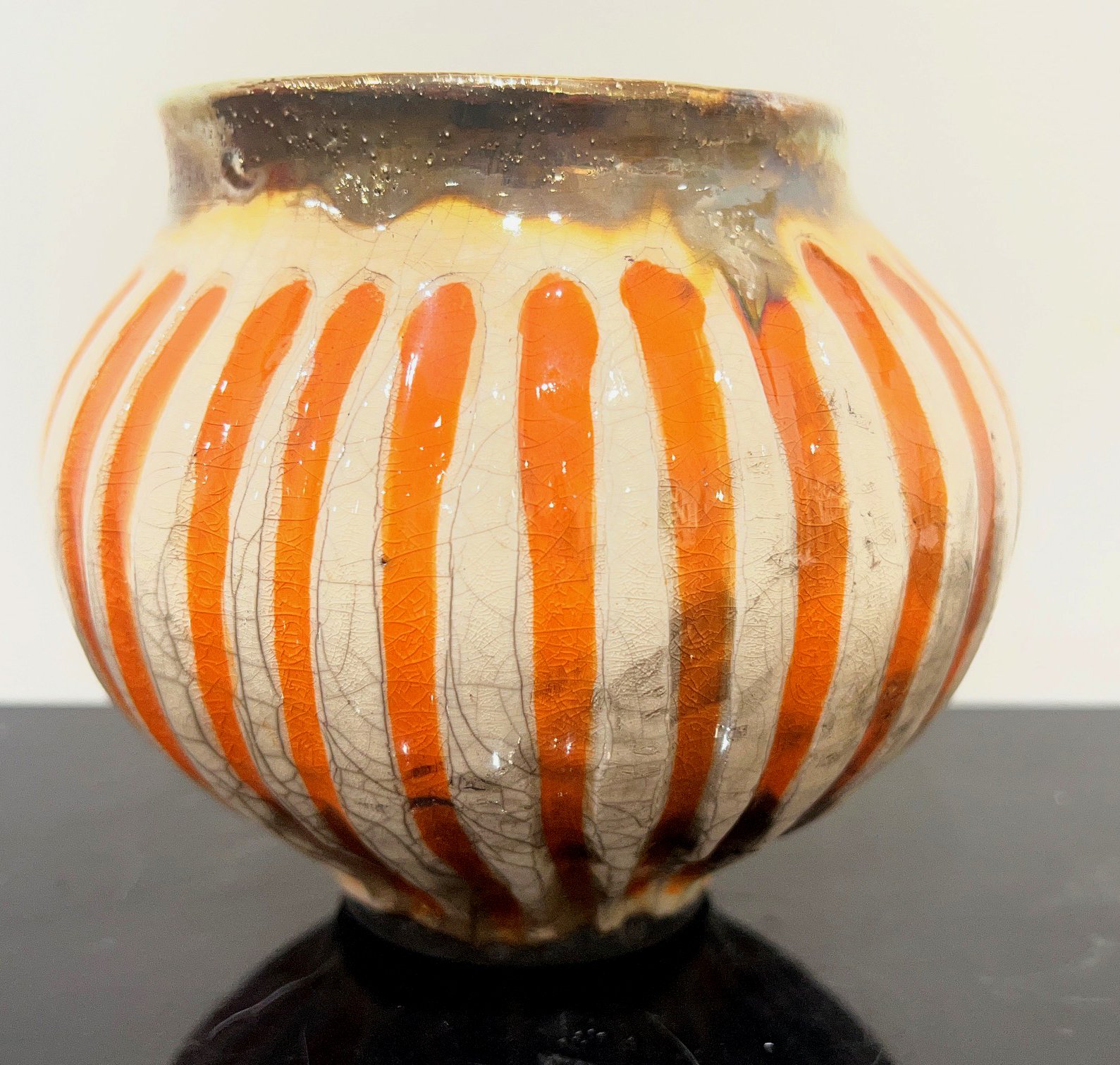 Orange Striped Tea Bowl