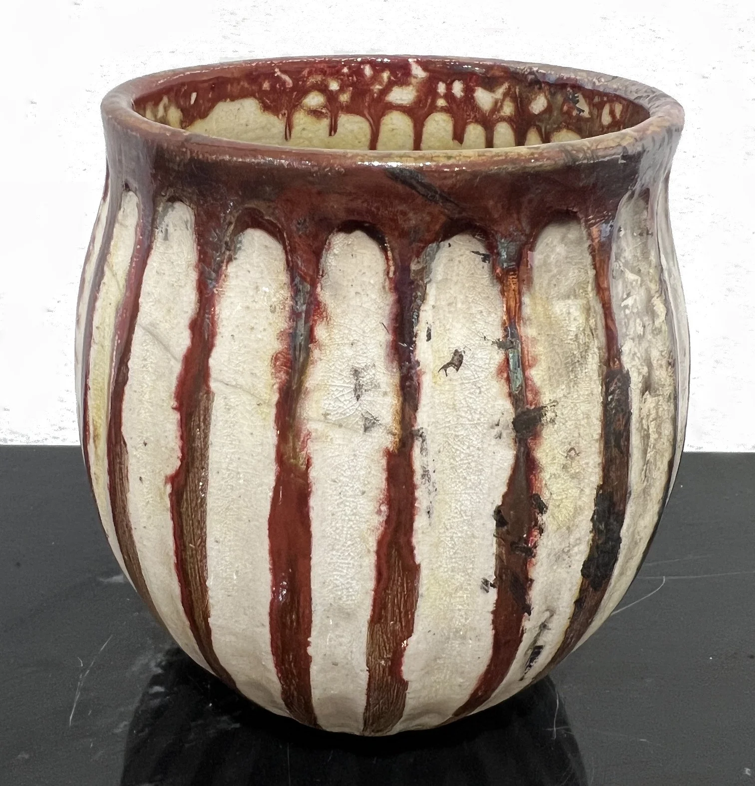 Red Striped Tea Bowl