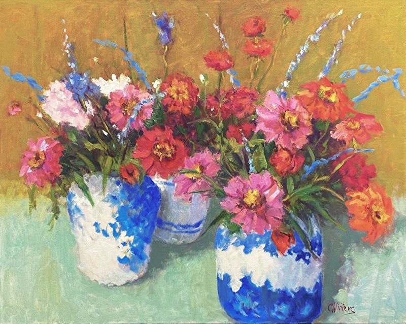 Flowers in Blue & White