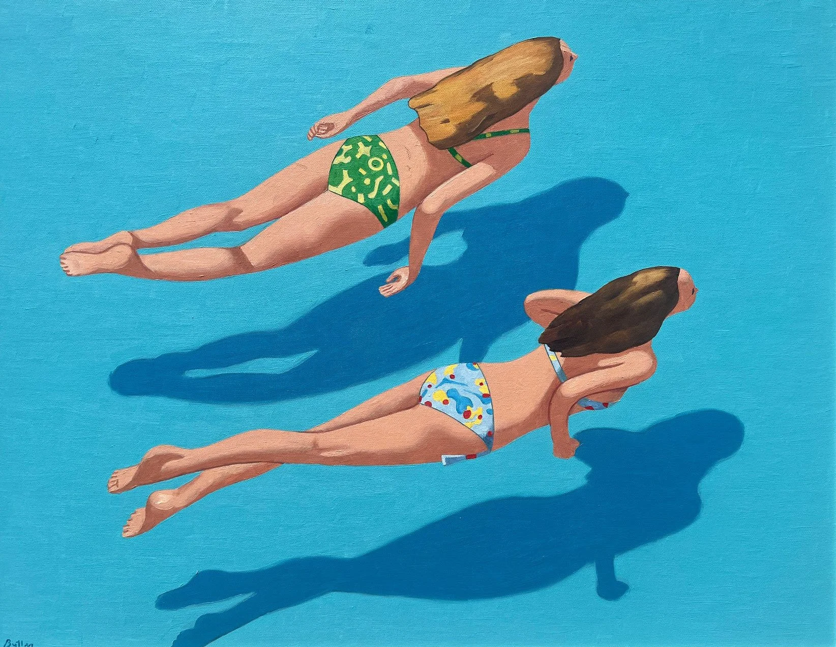 Swimming Girls with Bent Arms