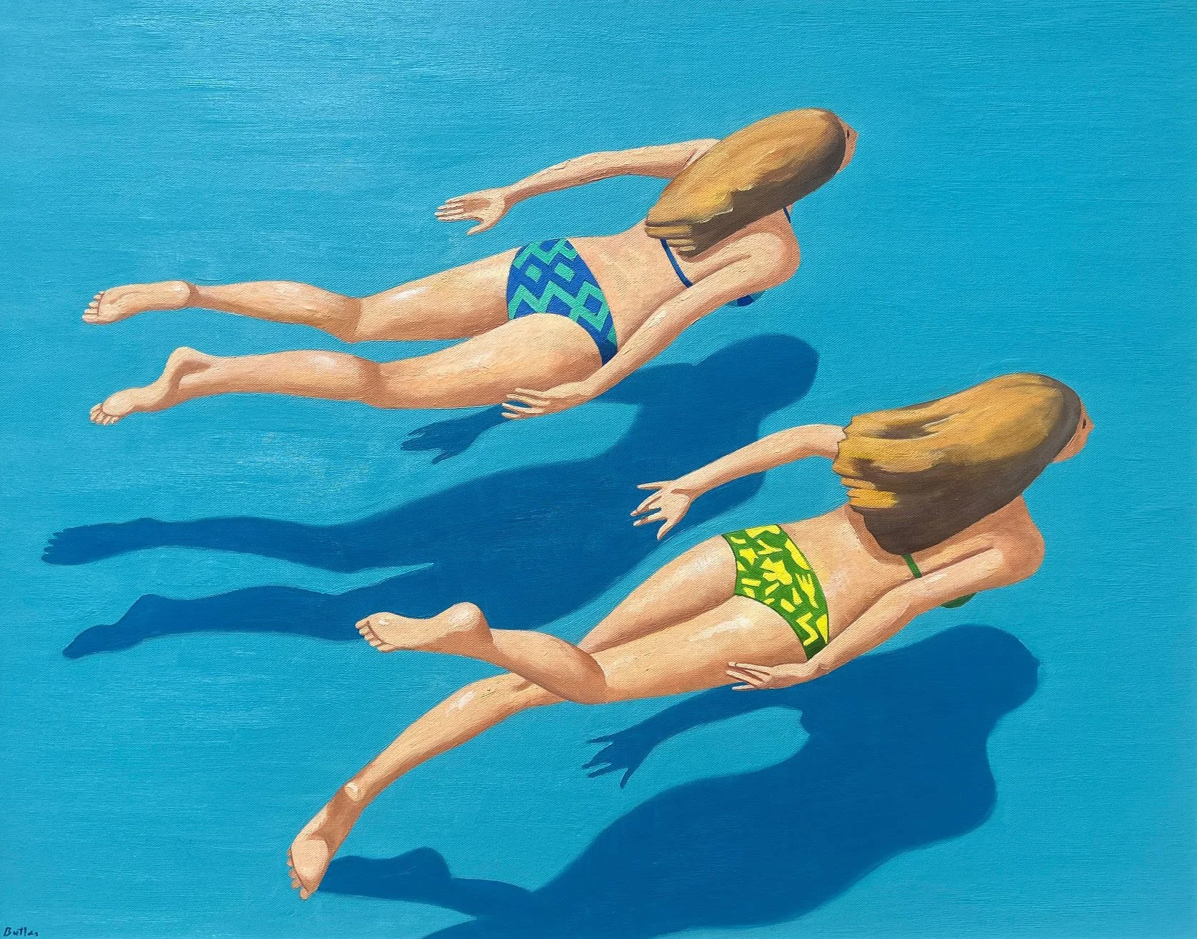Swimming Girls with Straight Arms