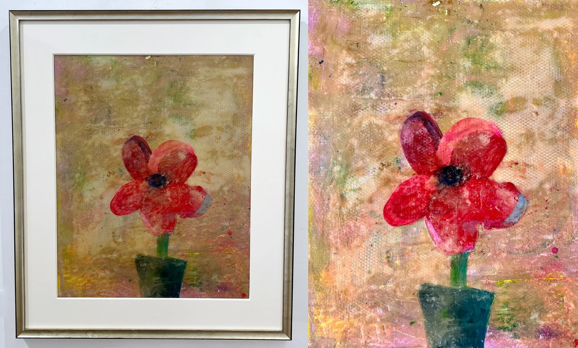 Red Flower, Green Vase