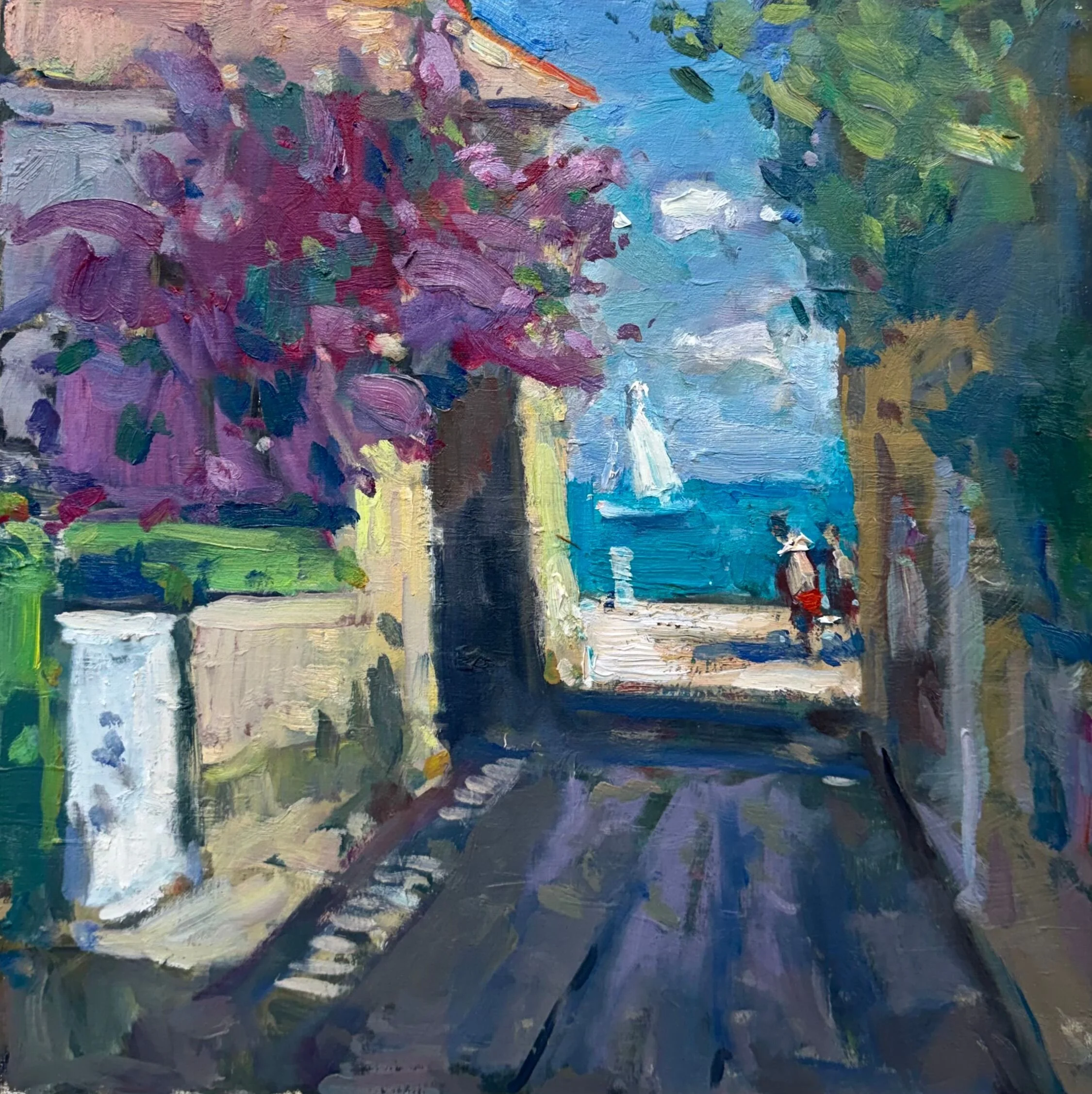 Bougainvillea by the Sea 16x16 $2800.jpeg