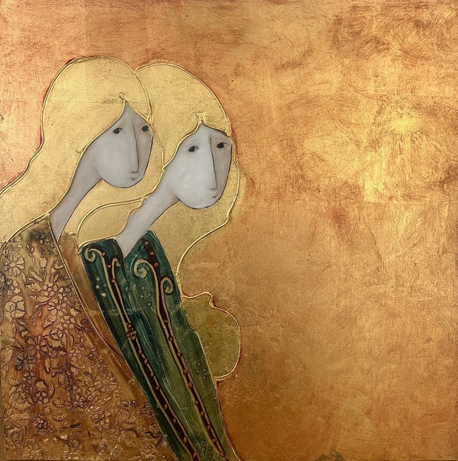 Two Blondes in Rose Gold 24x24 $850.jpg