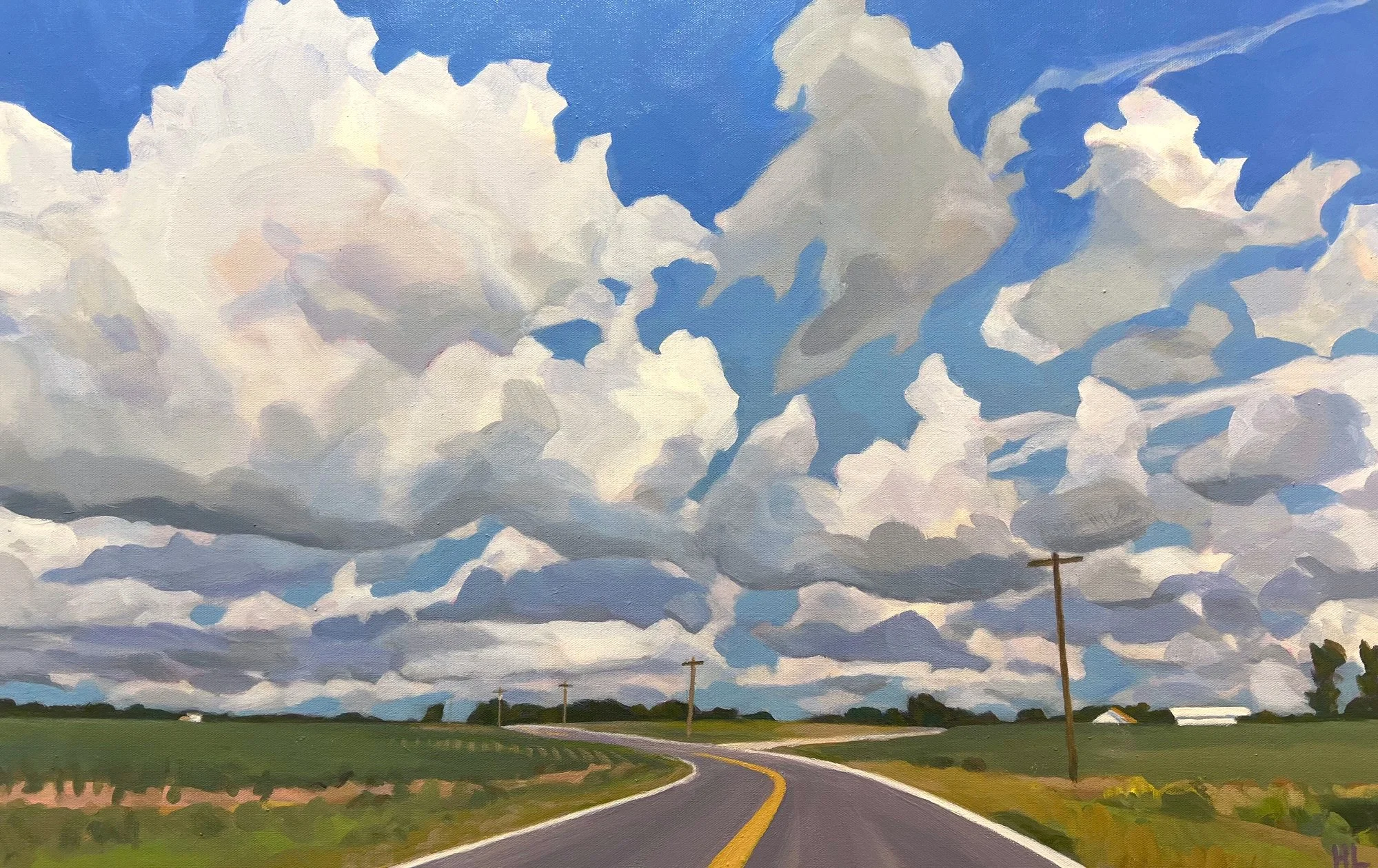 Driving on Benaja Road II 24x36 $1200.jpg