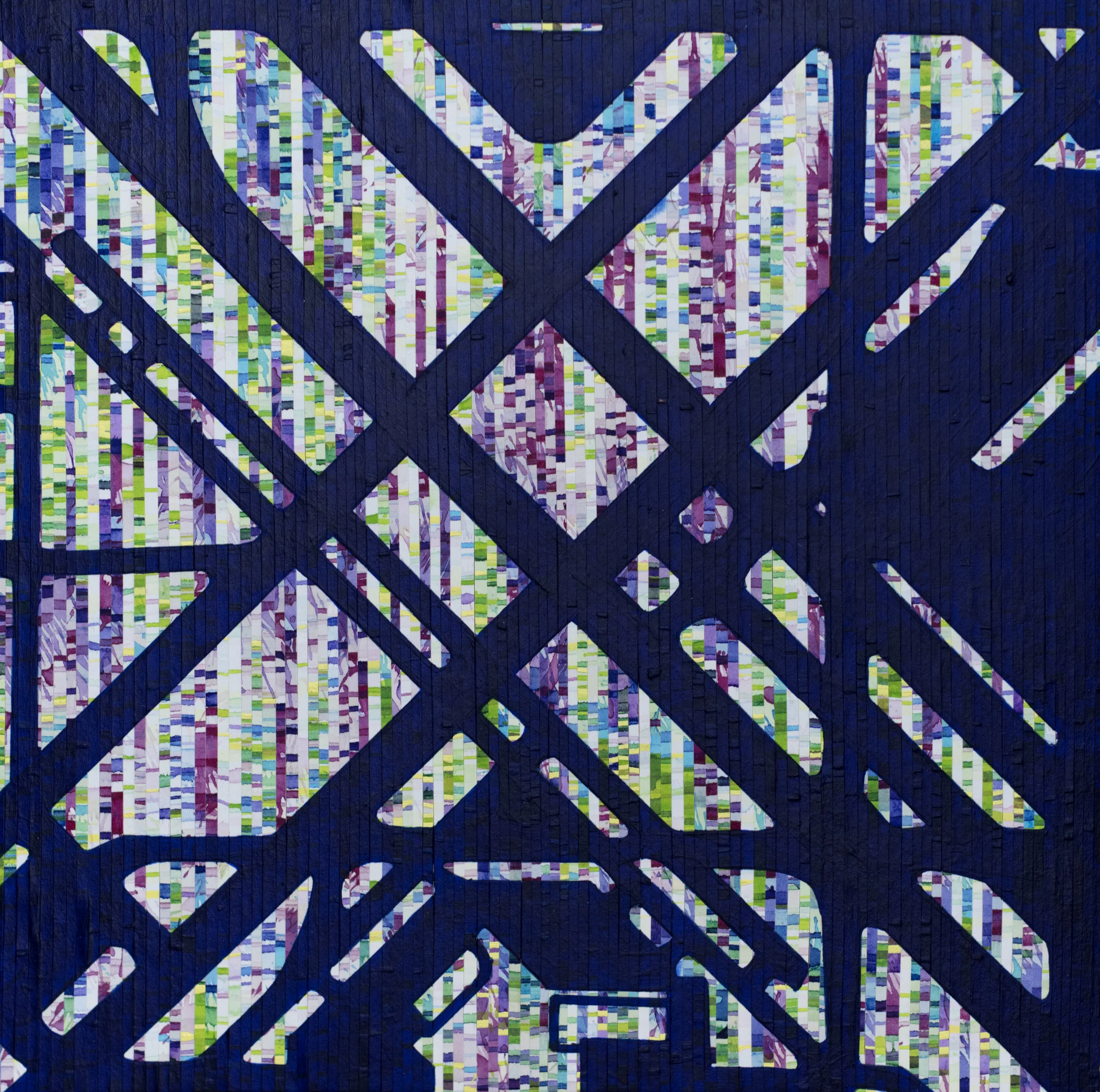 Runway 2018 12"x12" Acrylic on cut paper on panel
