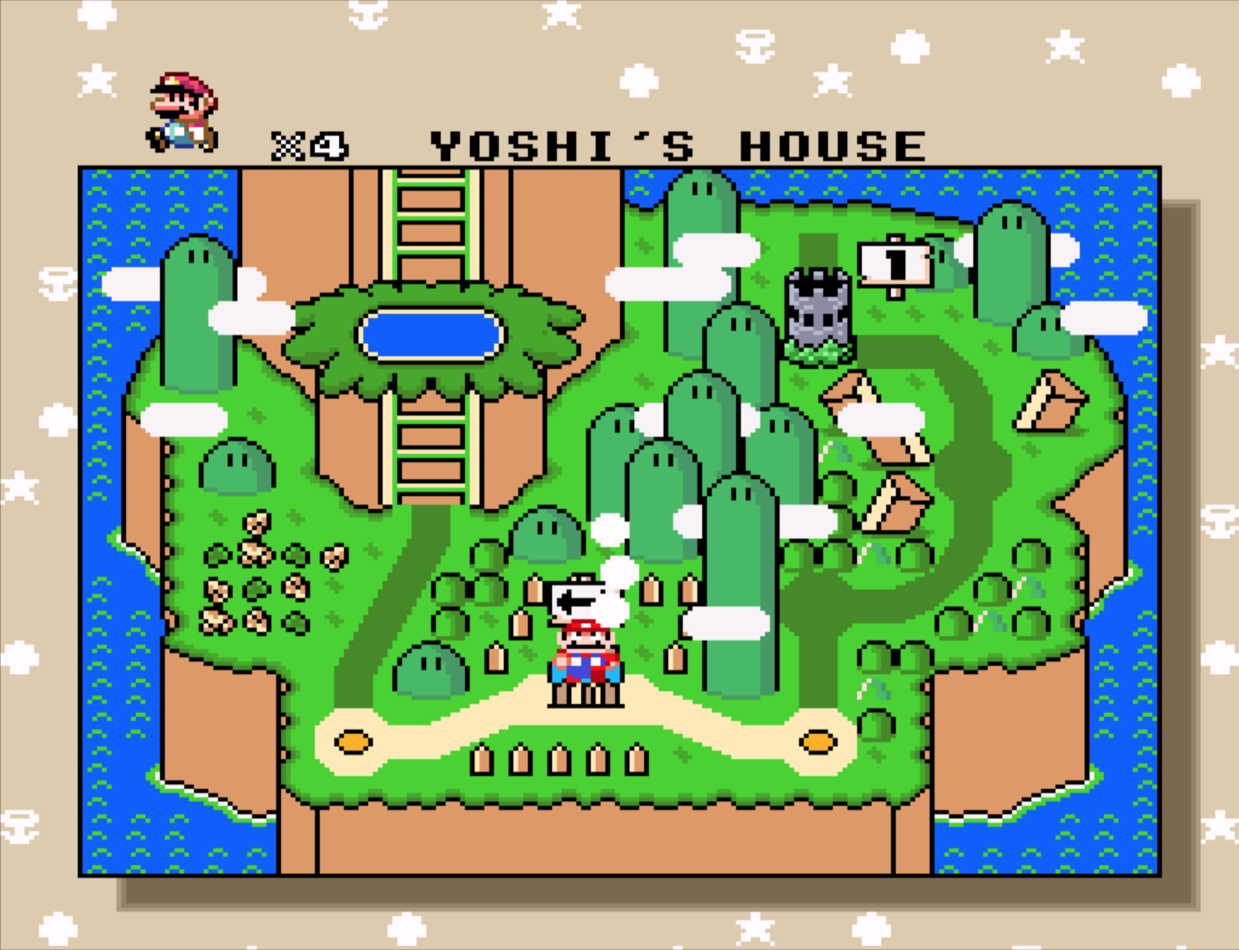 World 1 of Super Mario World - Dinosaur Land