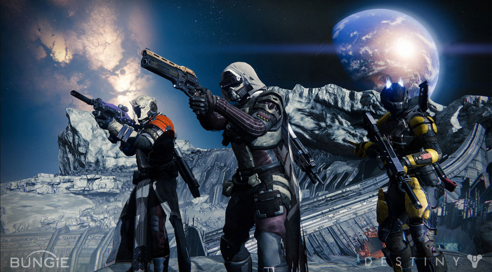 I am the leader in the middle. Chris is the one not pointing his gun and thinking about how to add more yellow to his outfit.
