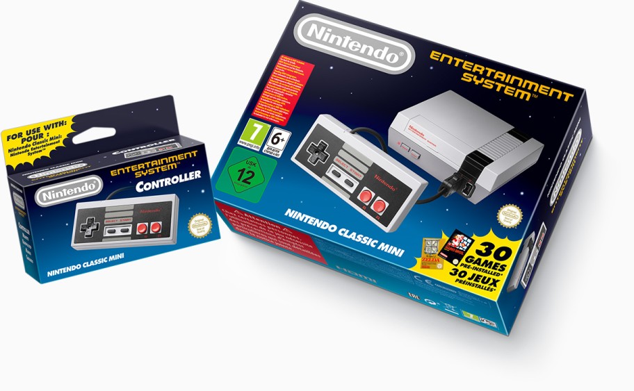 The Nintendo Classic Mini and extra controller (sold separately)