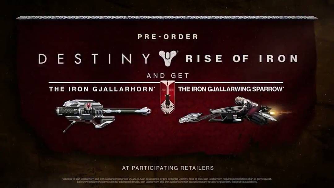 The Iron Gjallarhorn Rocket Launcher and iron gjallarwing Sparrow were our rewards for preordering the rise of Iron expansion.