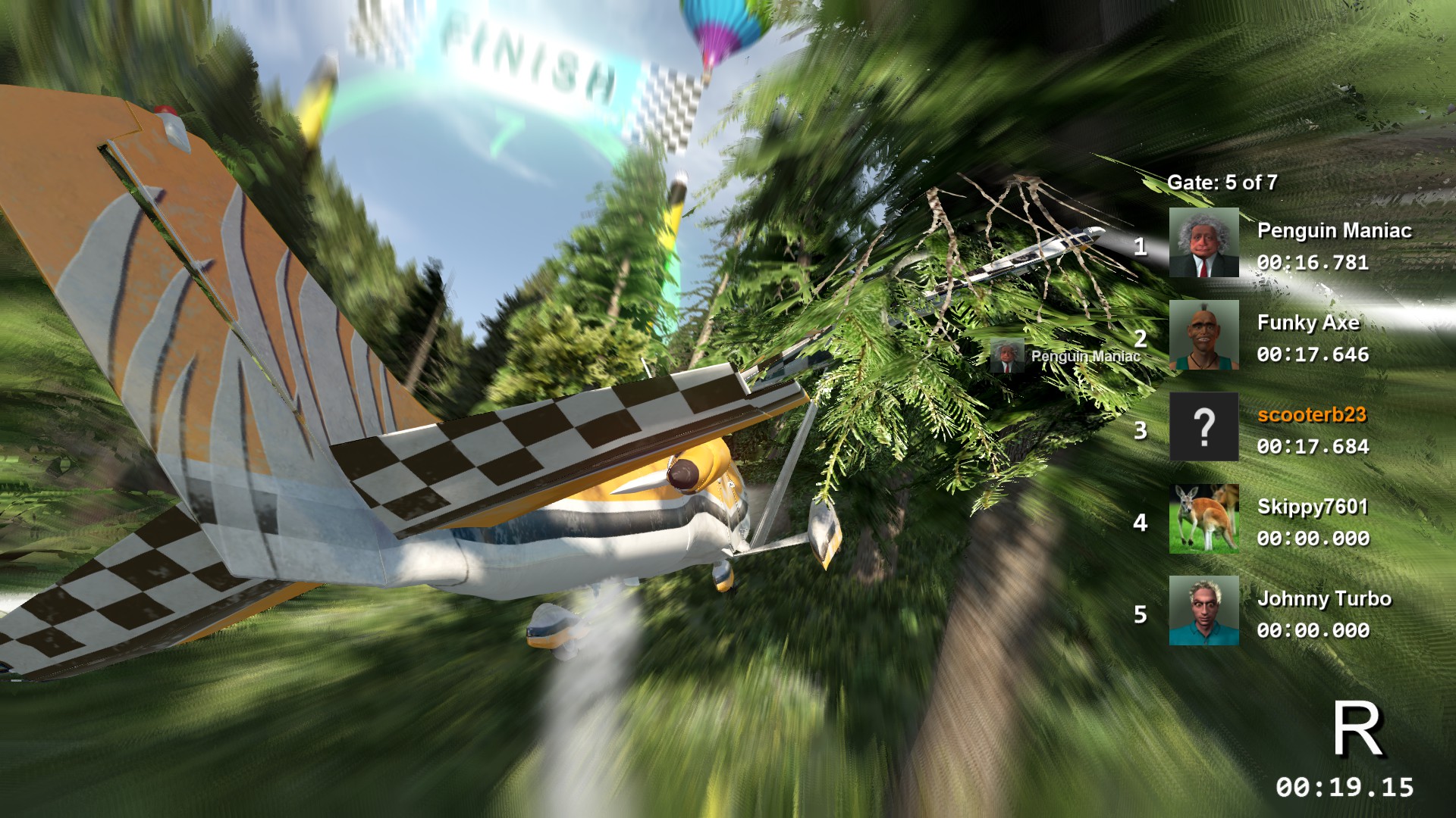 My plane loves the environment. It always ends up in the trees.