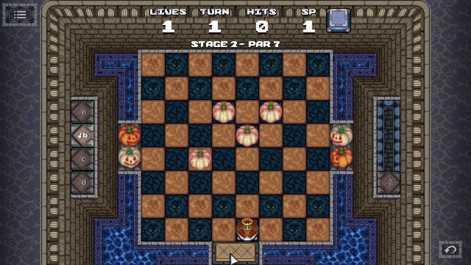 Puzzle #2. Aka: The Death of Me. (For Halloween they did a fun pumpkin skin update for the enemy pawns!)