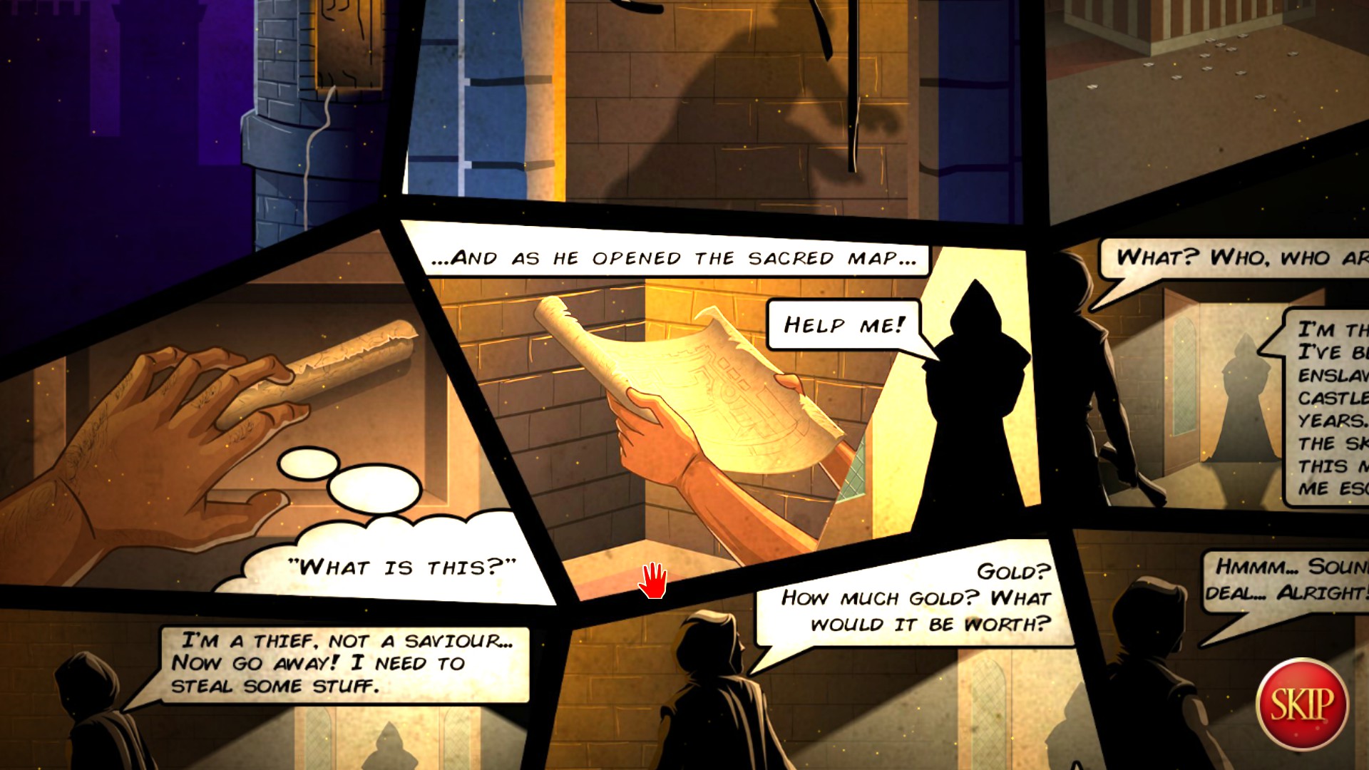 The comic book styled opening story, aka the best part of the game.