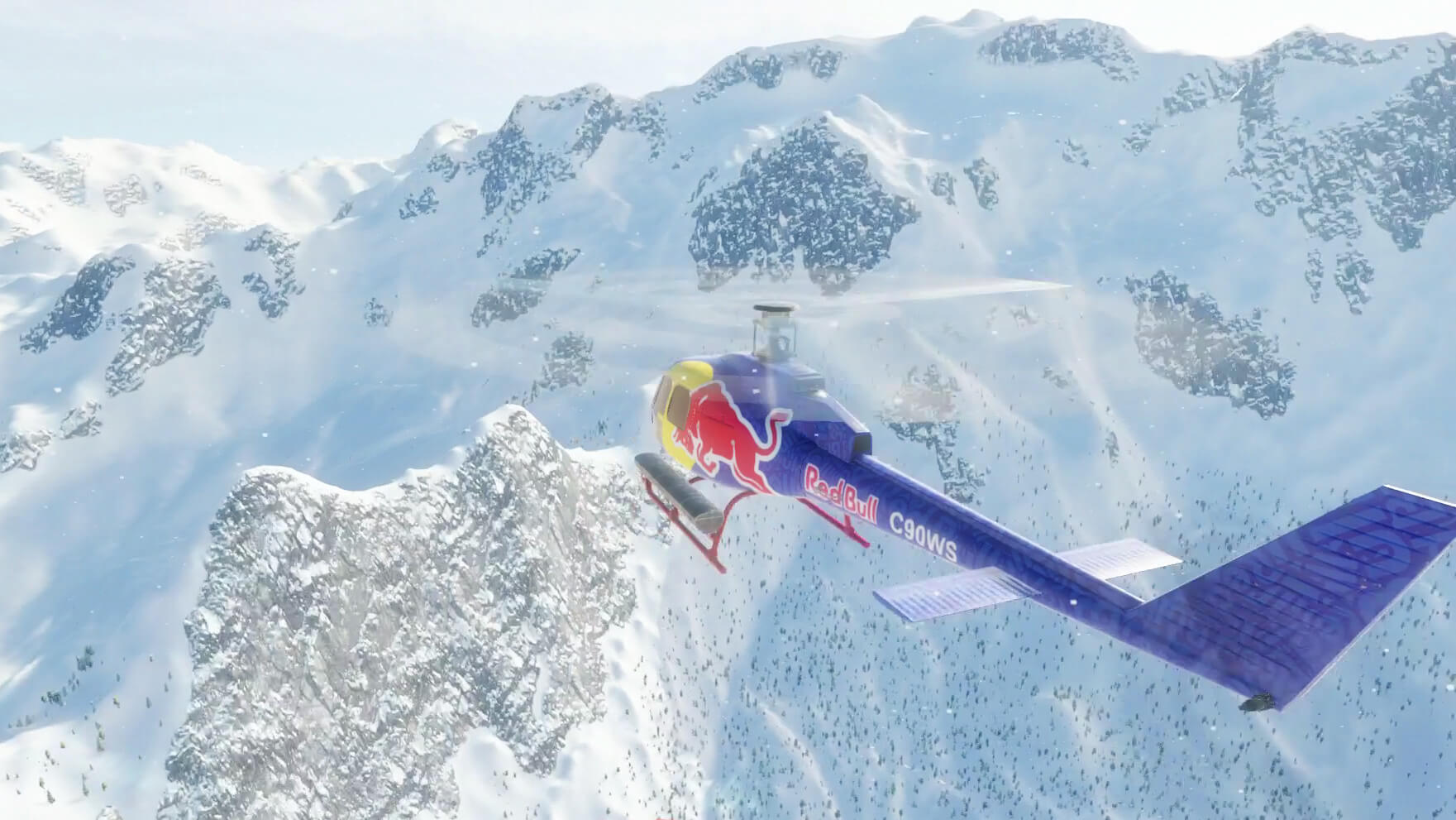 Guiding the chopper along Infinite Mountain to randomly generate a course.