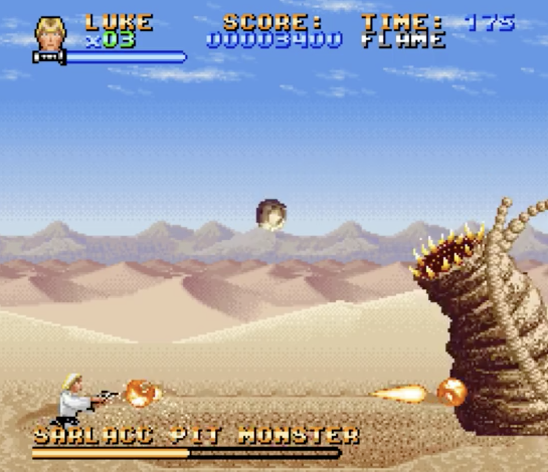The bosses were massive, thanks to the graphical capabilities of the SNES.