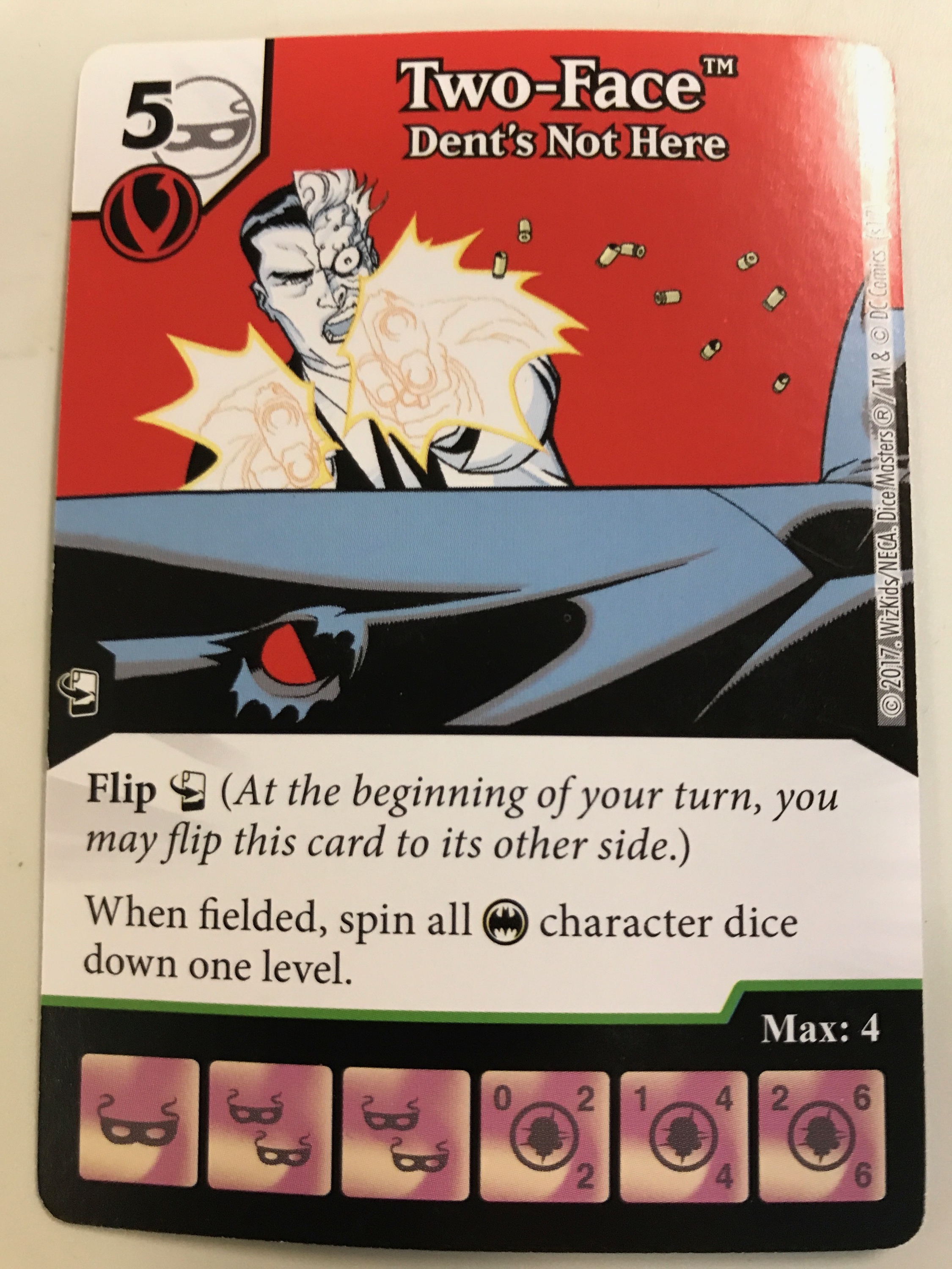 And on this side the Villain Affiliation which spins down all Batman Affiliation cards.