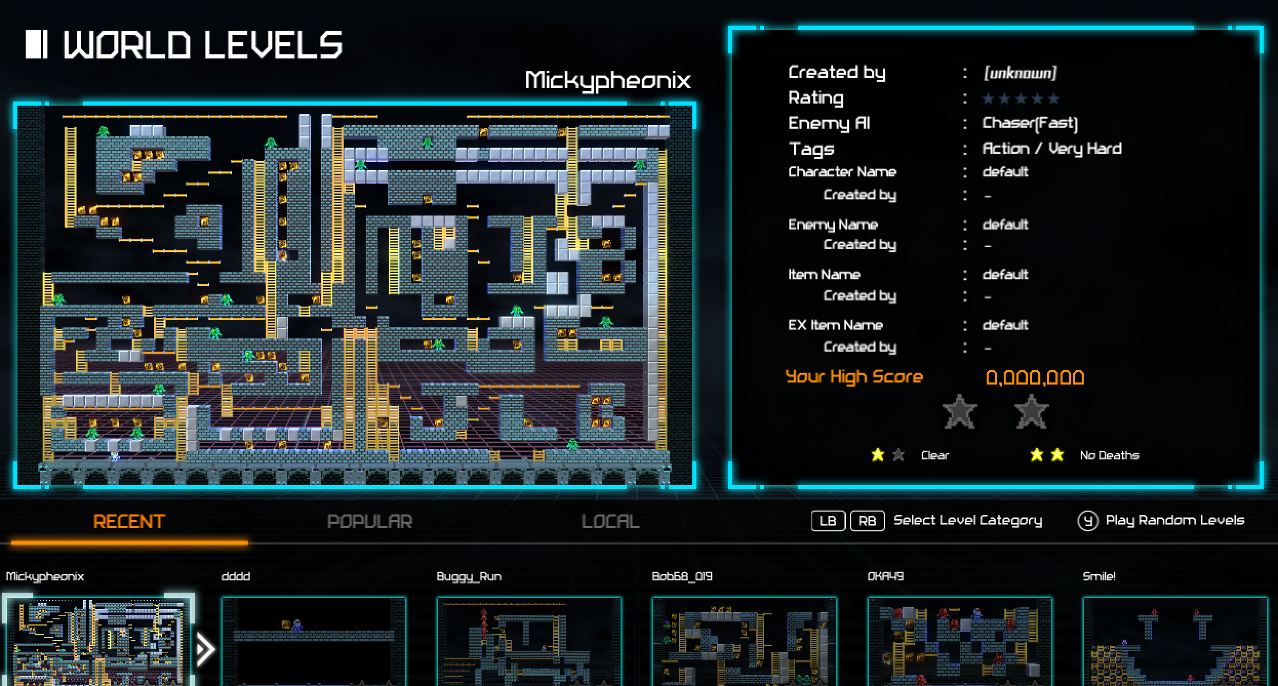 Endless possibilities await players when they browse the uploaded levels section of the game.