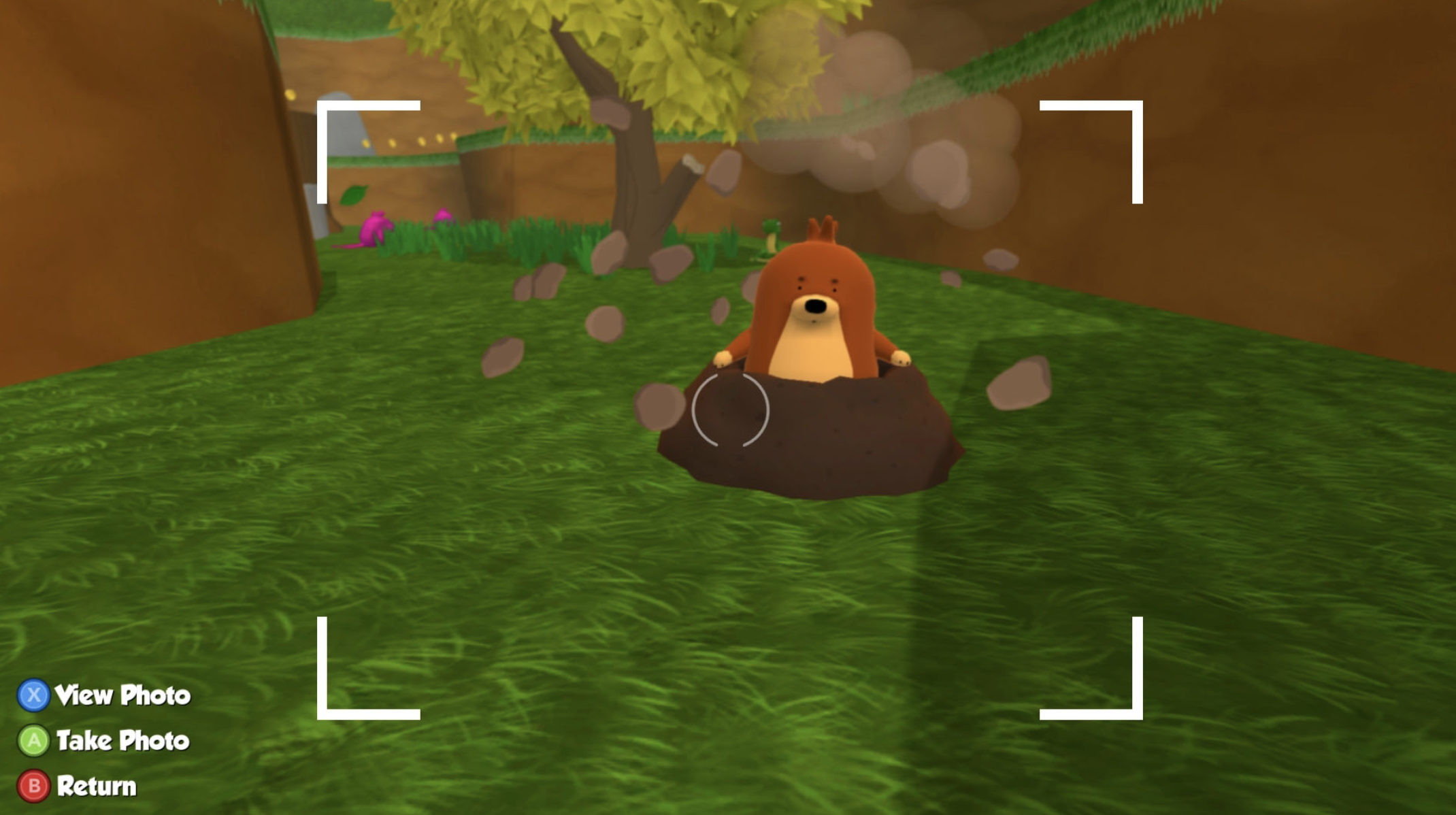 Eventually you can take pictures of things a la Pokemon Snap.