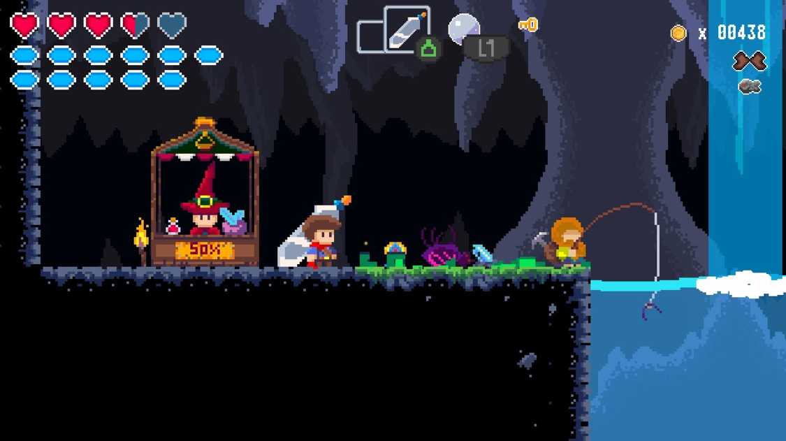 While the visuals work, JackQuest has little variety in terms of pixel art.