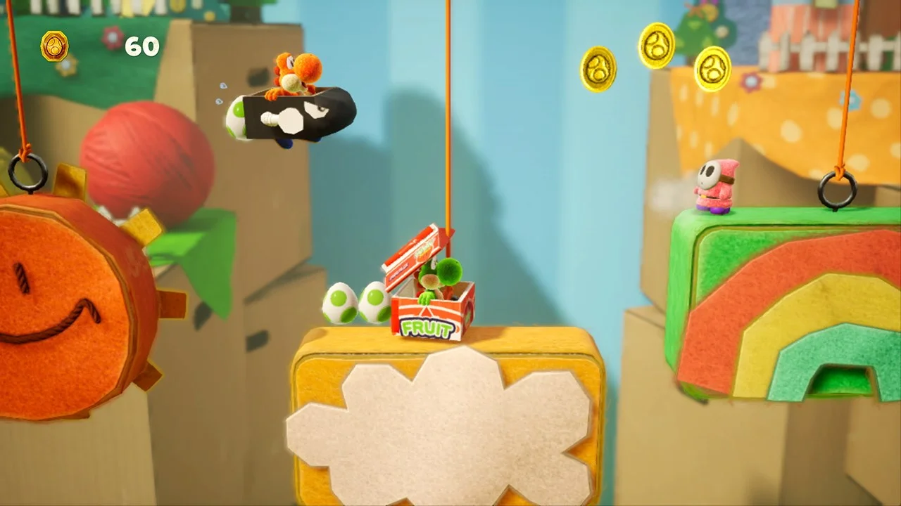 Costumes like this Bullet Bill and Fruit Box can be awarded at the prize machine, if you have the gold coins.