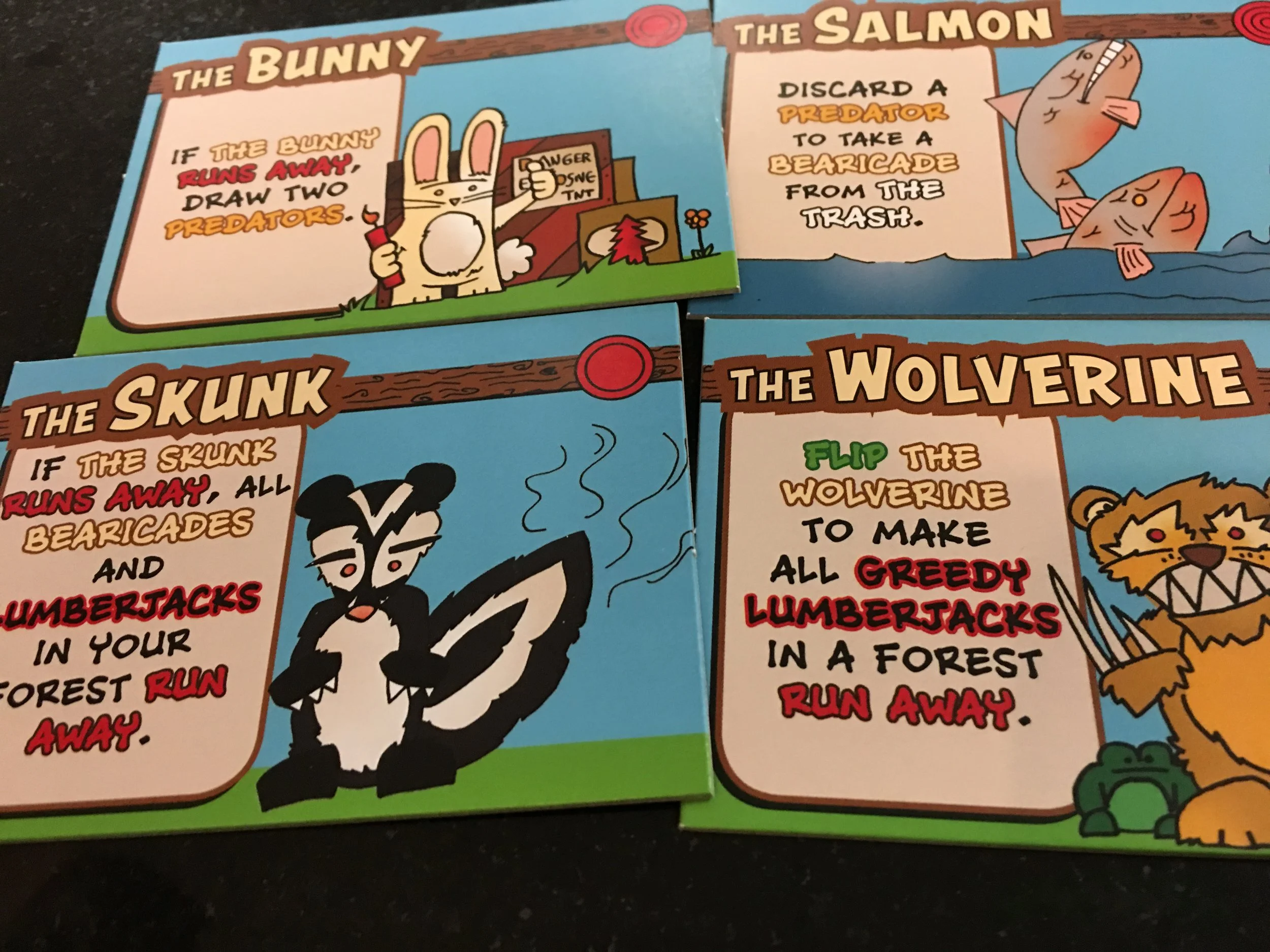 Not quite sure how Salmon and Skunks work together, but I'll go with it.