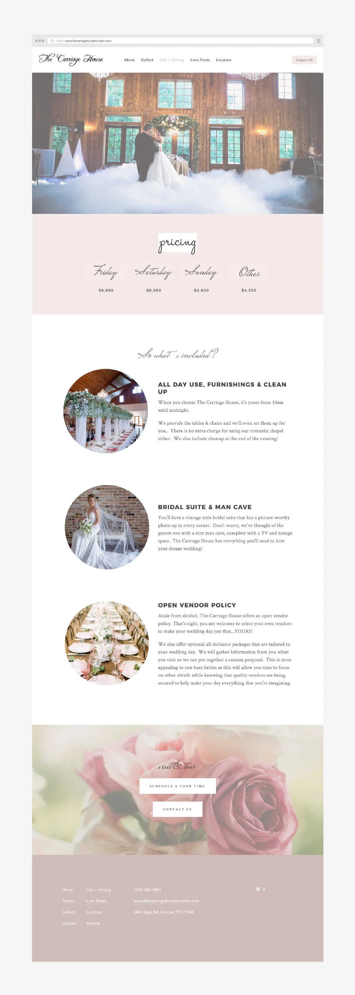 feminine pink website design for a wedding vendor built on squarespace or showit.jpg