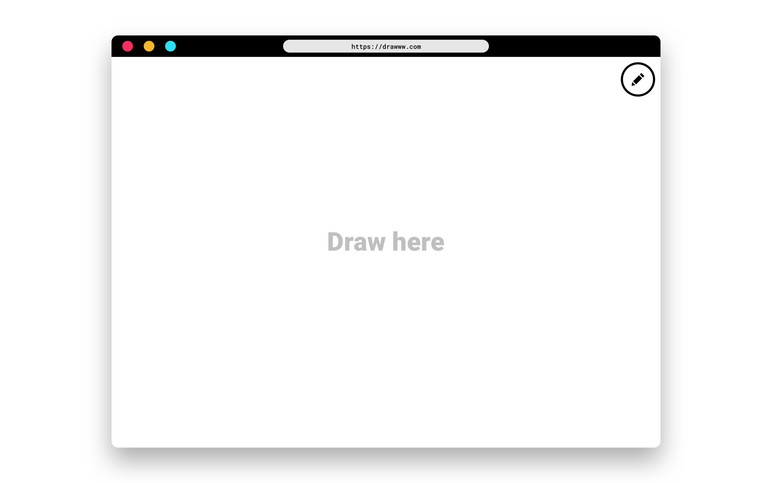 1. You go to drawww.com , which is a blank canvas where you can start drawing right away.