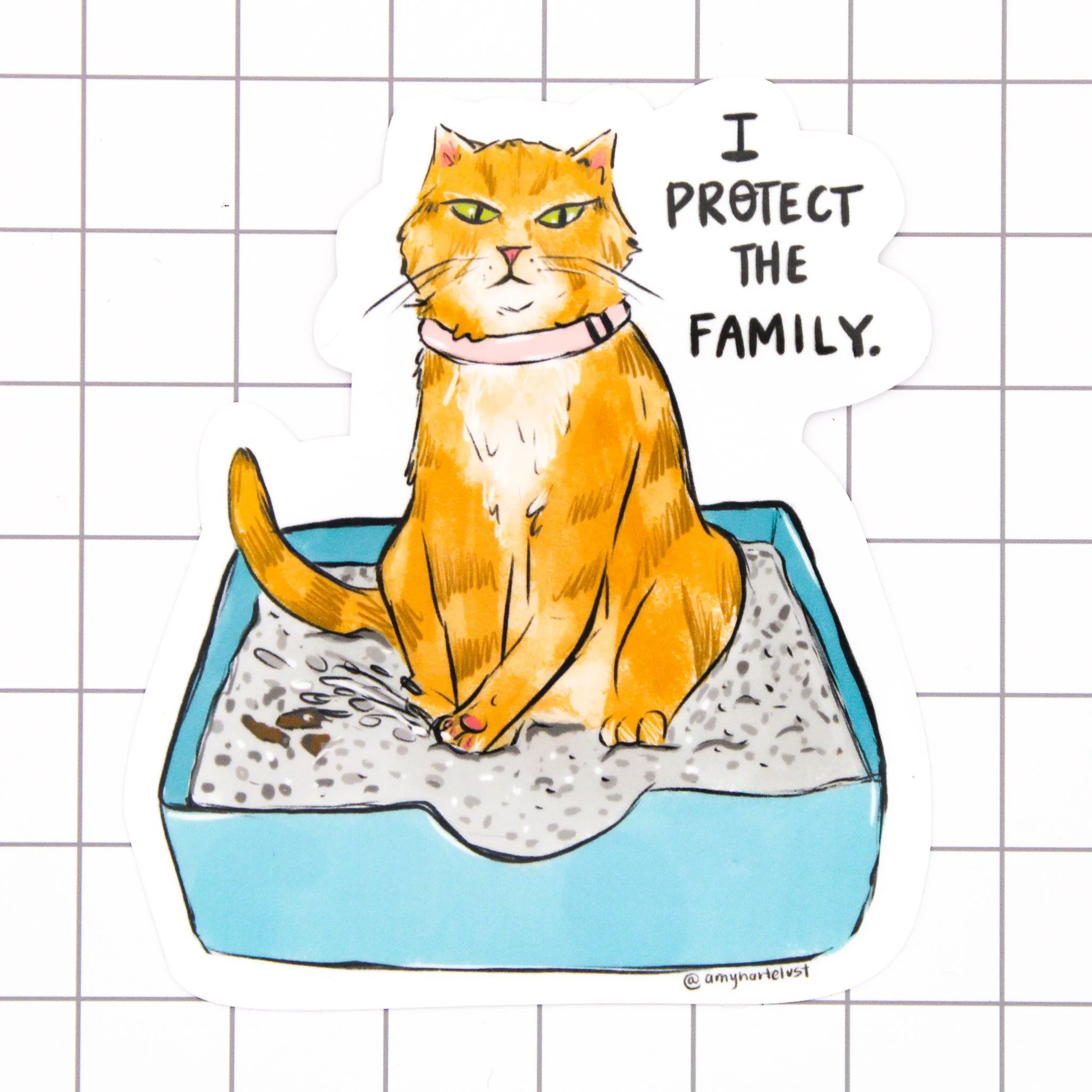 I Protect the Family Cat  Vinyl Sticker