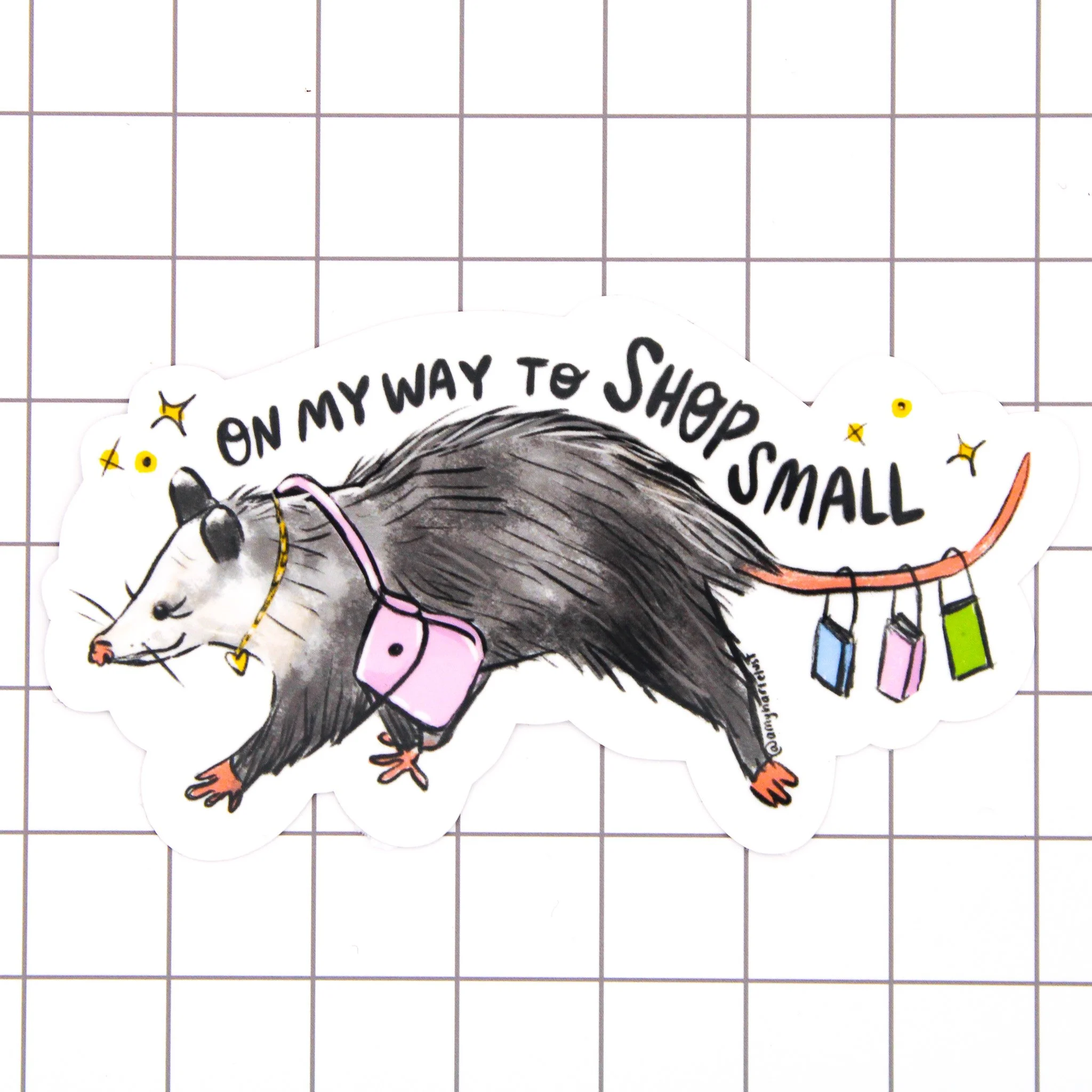 Shop Small Possum Vinyl Sticker