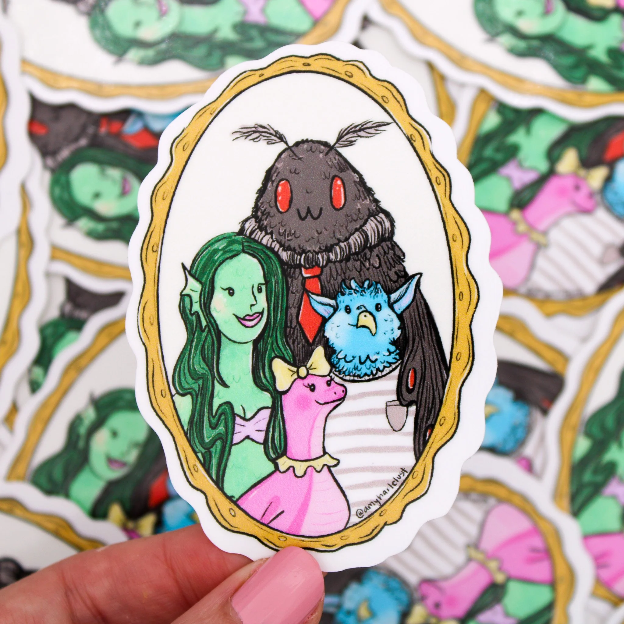 Cryptid Family Portrait Vinyl Sticker