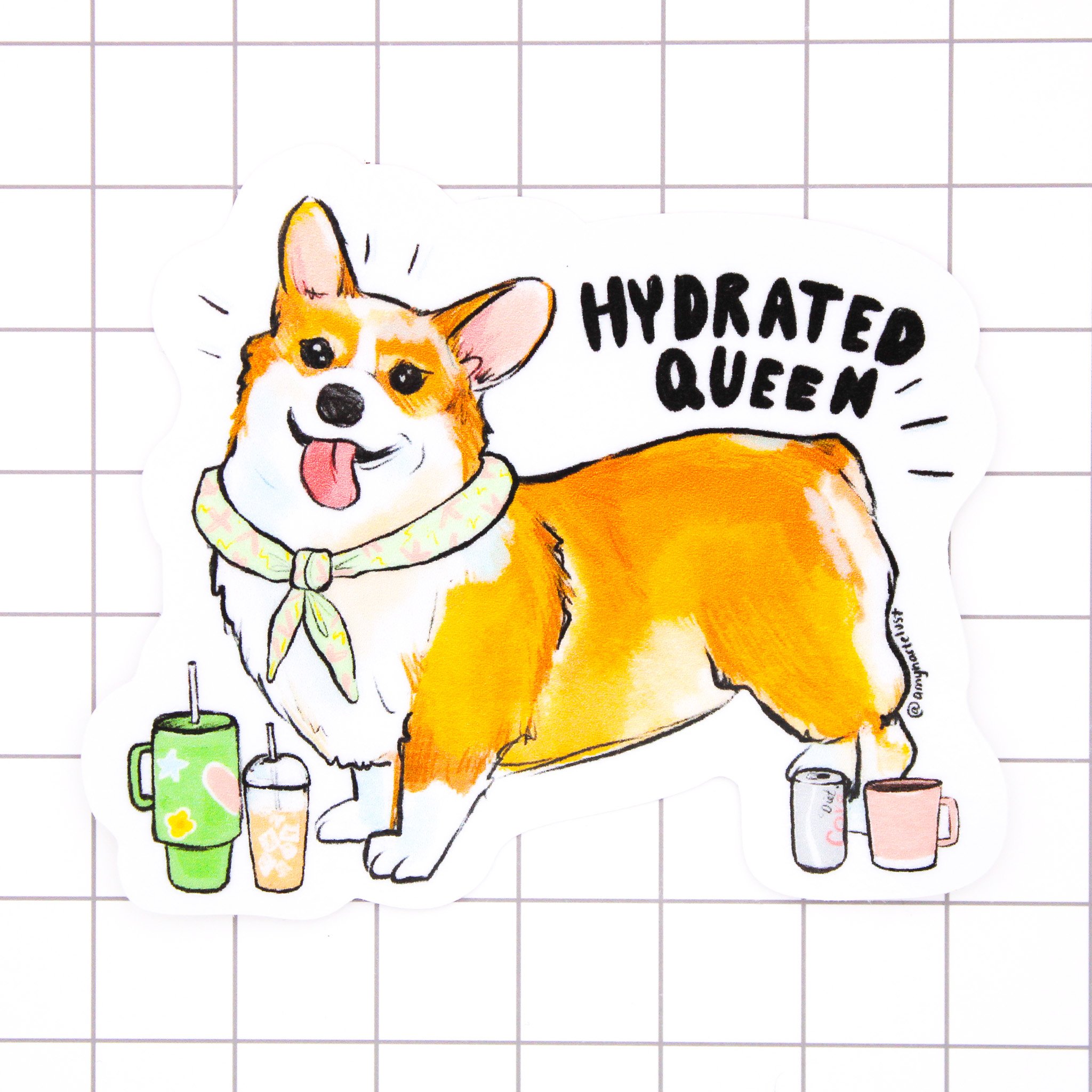 Hydrated Corgi  Vinyl Sticker