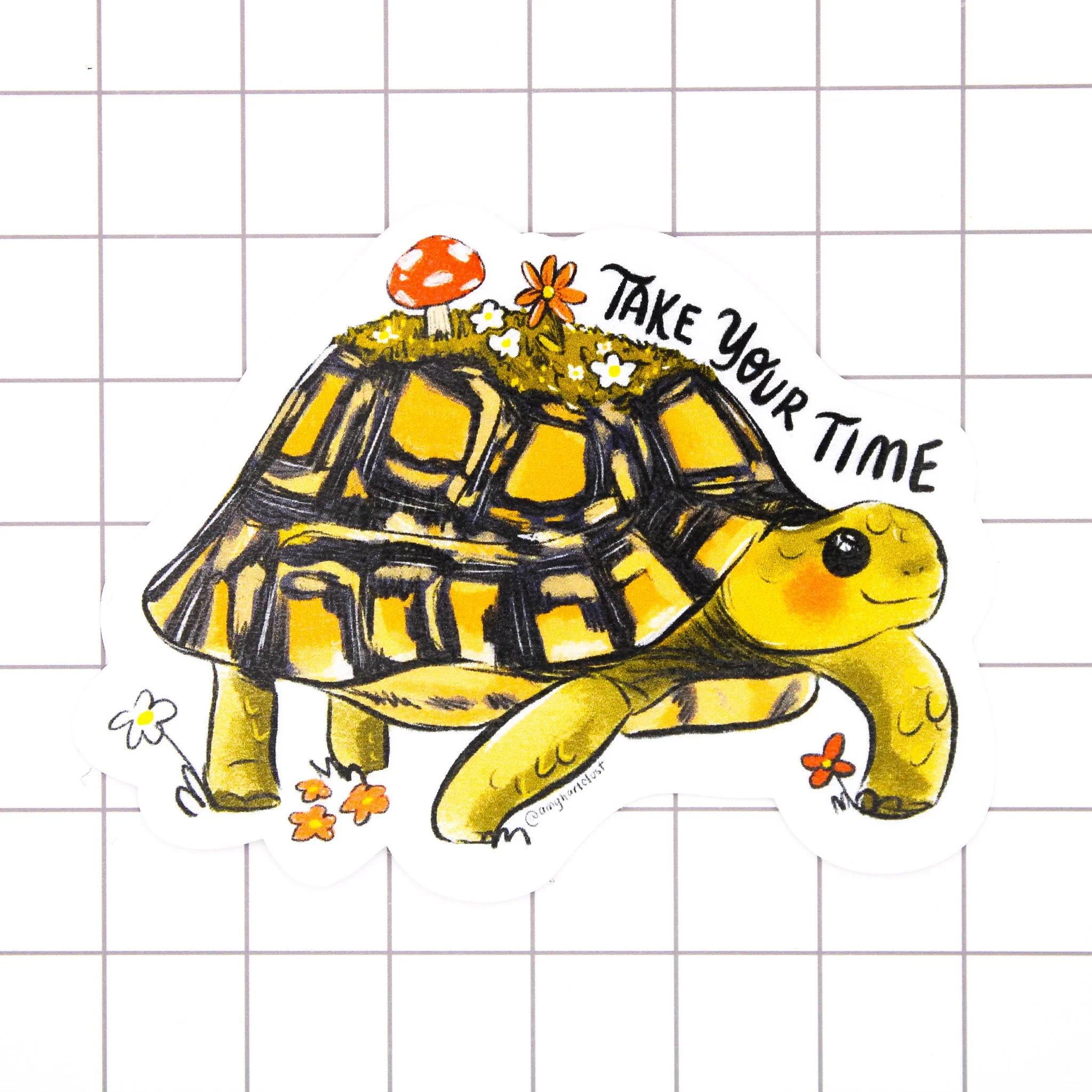 Take Your Time Tortoise Vinyl Sticker