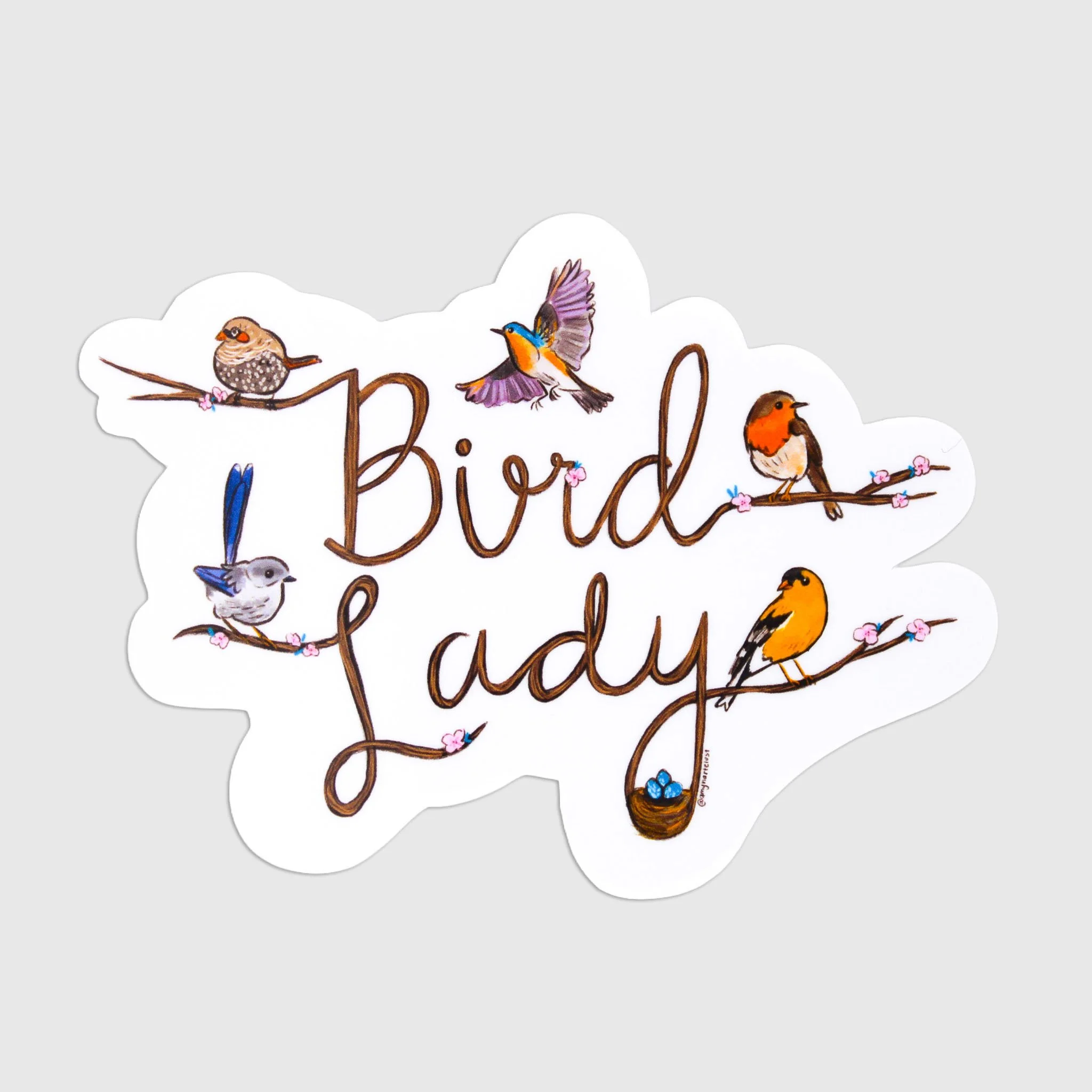 Bird Lady Vinyl Sticker