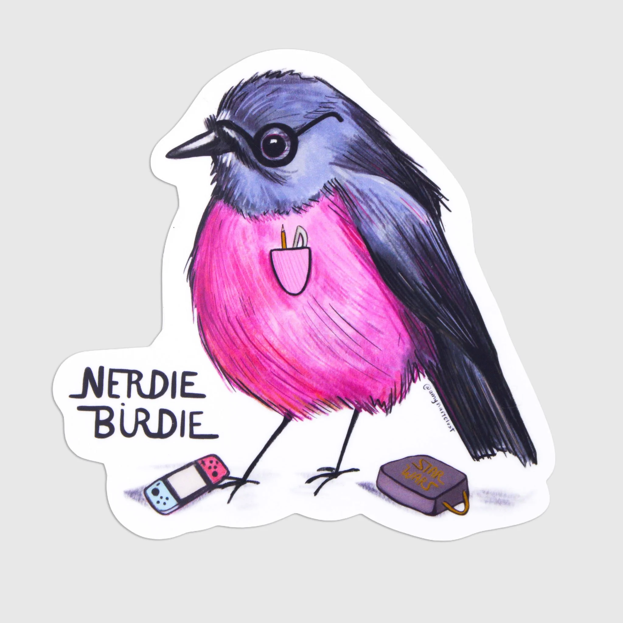 Nerdie Birdie Vinyl Sticker